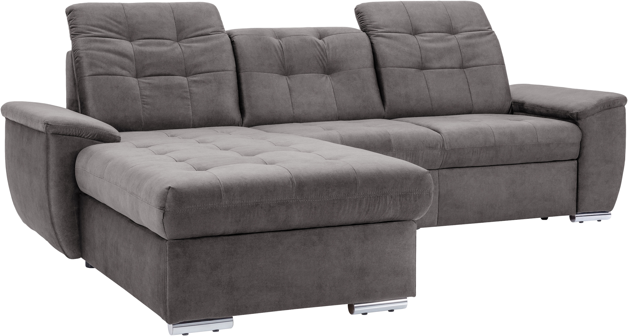 exxpo - sofa fashion Canapé d'angle »Derby Inkl. Kopfteilverstellung, wahlw. Bett & Bettkasten, L-Form« EXTRA an Komfort zum Relaxen, Entspannen und Wohlfühlen