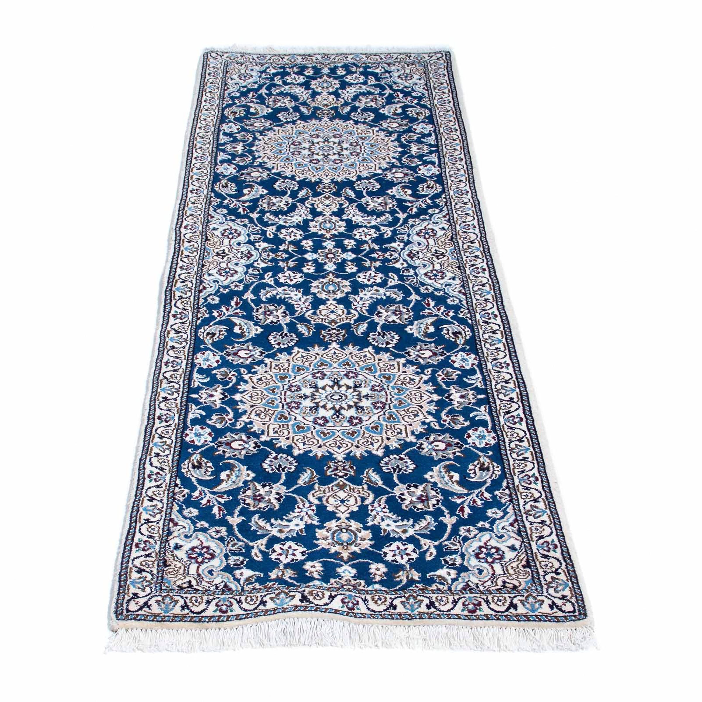 Image of morgenland Orientteppich »Perser - Nain - Royal - 190 x 62 cm - dunkelblau«, rechteckig, 10 mm Höhe, Wohnzimmer, Handgeknüpft, Einzelstück mit Zertifikat bei Ackermann Versand Schweiz
