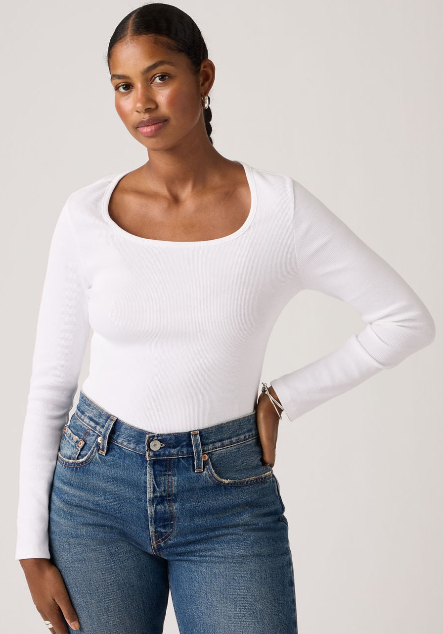 Image of Levis Langarmshirt "ESSENTIAL SQRD NECK LONG SLEEVE" mit eckigem Ausschnitt