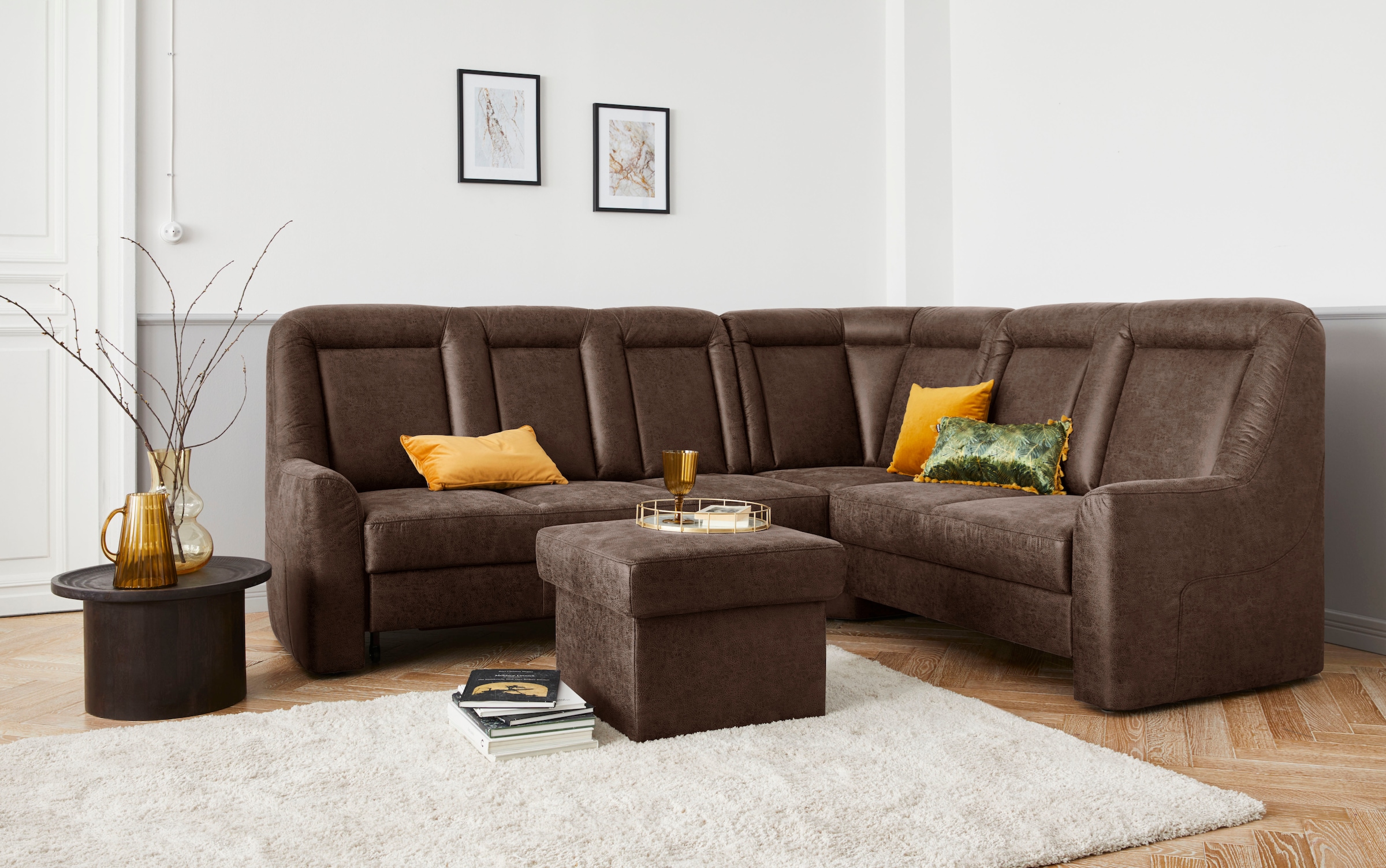 sit&more Ecksofa »Melissa L-Form«, klassisches Polsterprogramm, wahlweise Bettfunktion und Schubkasten