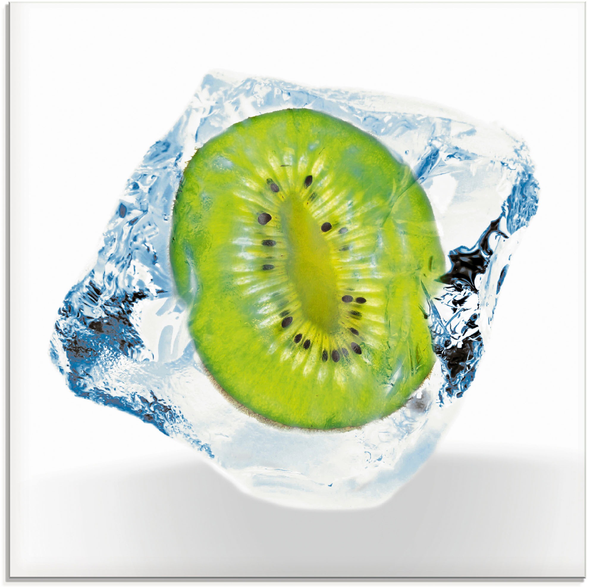 Image of Artland Glasbild "Kiwi im Eiswürfel" Lebensmittel 1 Stk. tlg. in verschiedenen Grössen