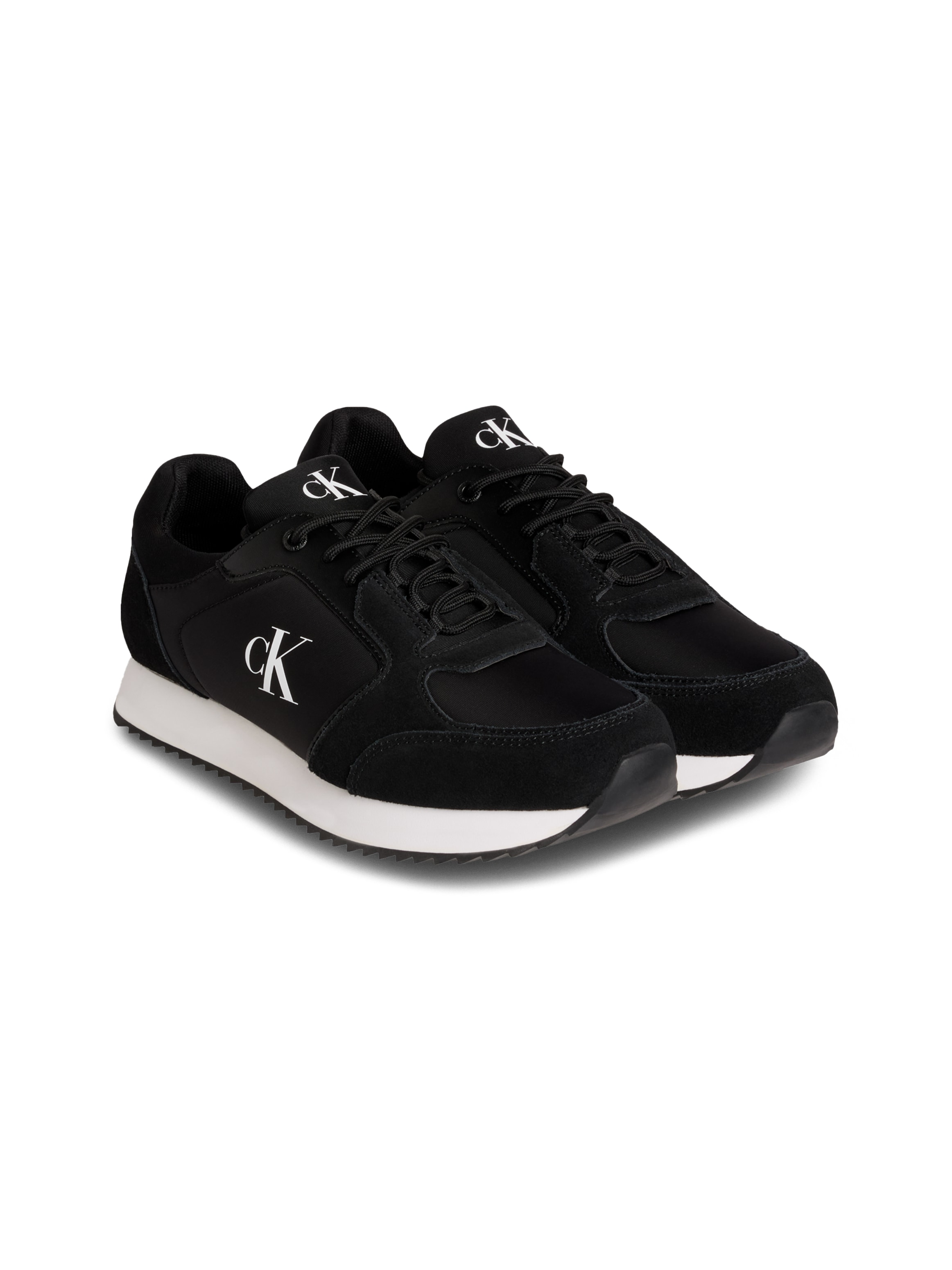 Image of Calvin Klein Jeans Slip-On Sneaker "RETRO RUNNER SOCK LACE UP NY-SU" Halbschuh, Freizeitsneaker mit CK-Logo und aufgesetzter Schnürung