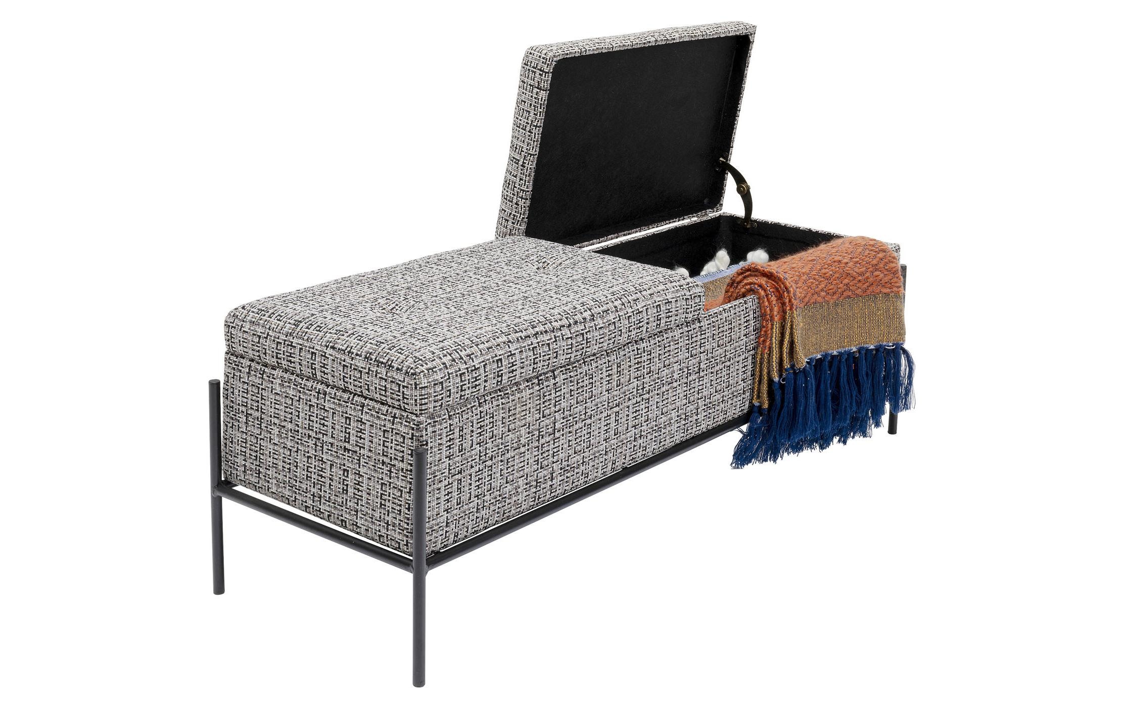 Kare Design Sitztruhe »Buttons Storage B&W Gross, 120 cm«