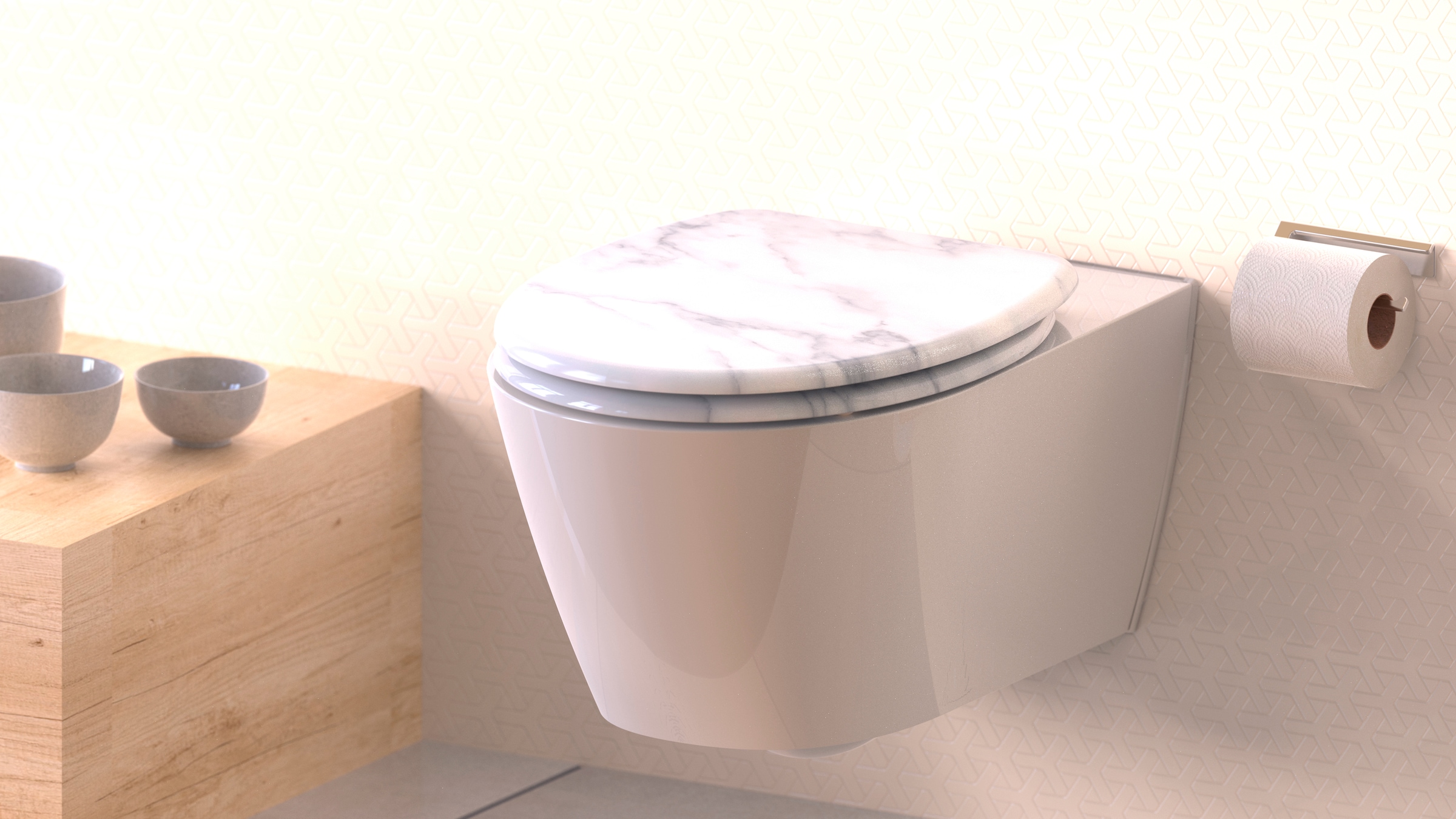 welltime WC-Sitz »Marble«, abnehmbar, Absenkautomatik, bruchsicher, Duroplast, Schnellverschluss