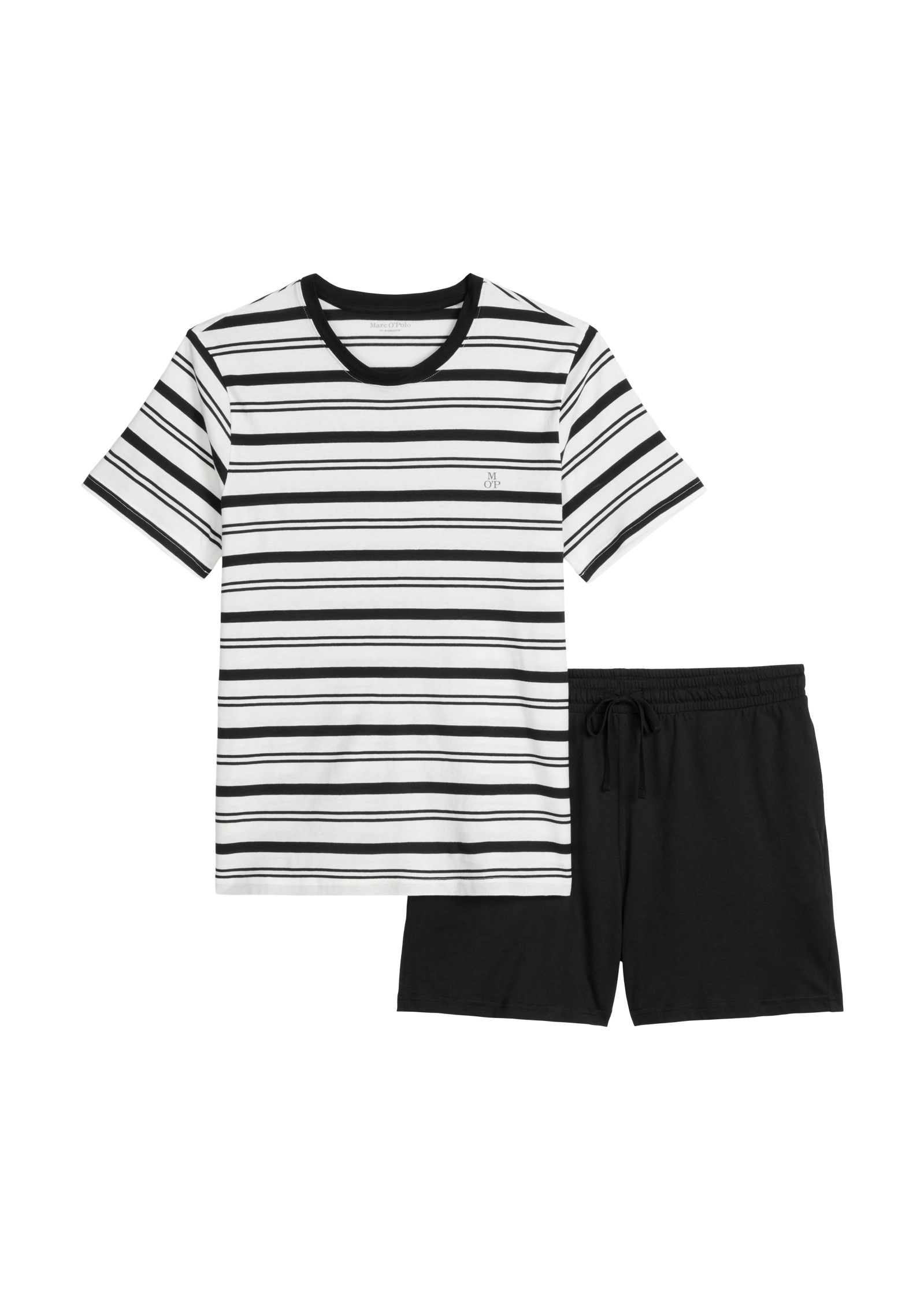 Marc O'Polo Shorty »Mix N Match Cotton« 2 pièces mit Steifen, Rundhalsausschnitt und kurzen Ärmeln