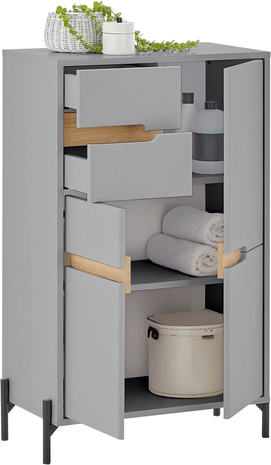 BASIC by Balculina Armoire intermédiaire »Avanto B/H/T 60x100x35 cm« 1 cuis tlg. Largeur 60cm, fermeture douce pour portes, FSC-Mix 70%