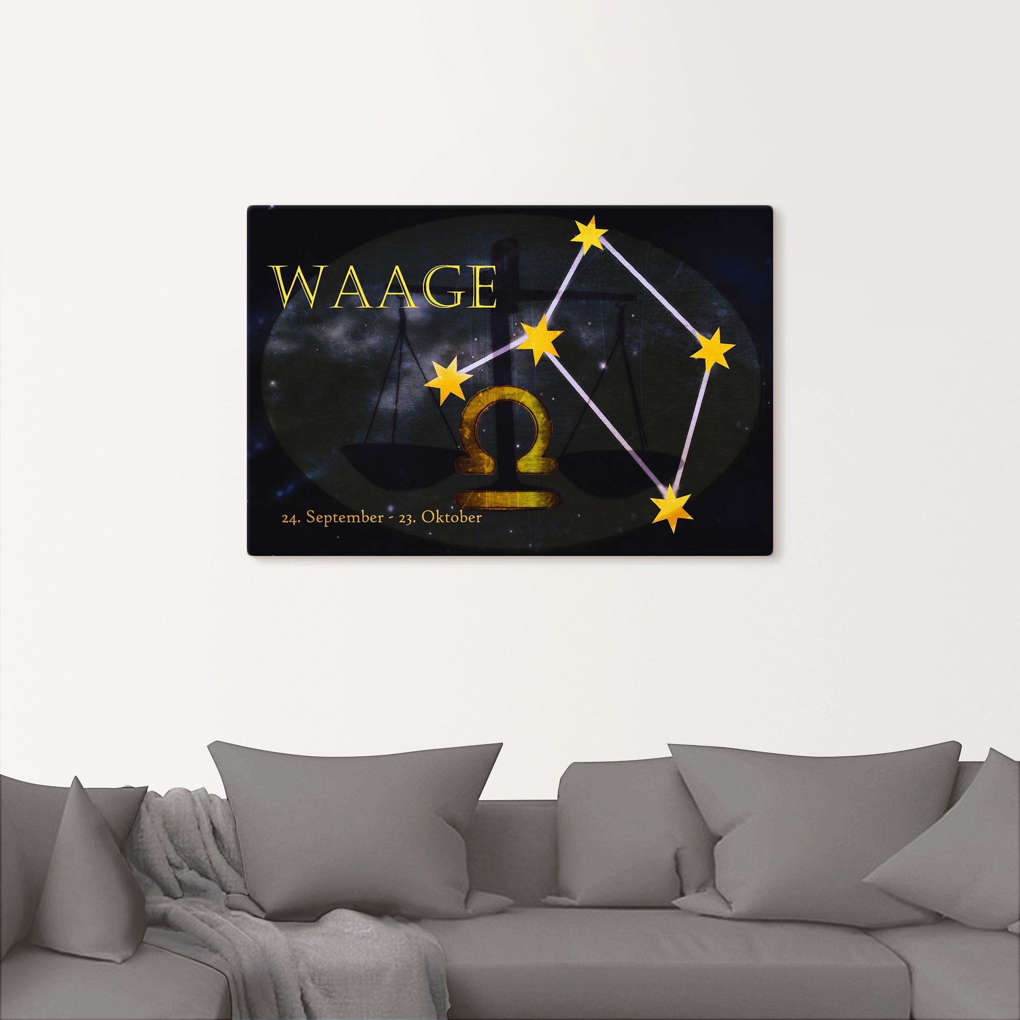 Artland Wandbild »Sternzeichen - Waage«, Bilder von Sternzeichen, (1 St.), als Leinwandbild, Poster, Wandaufkleber in verschied. Grössen