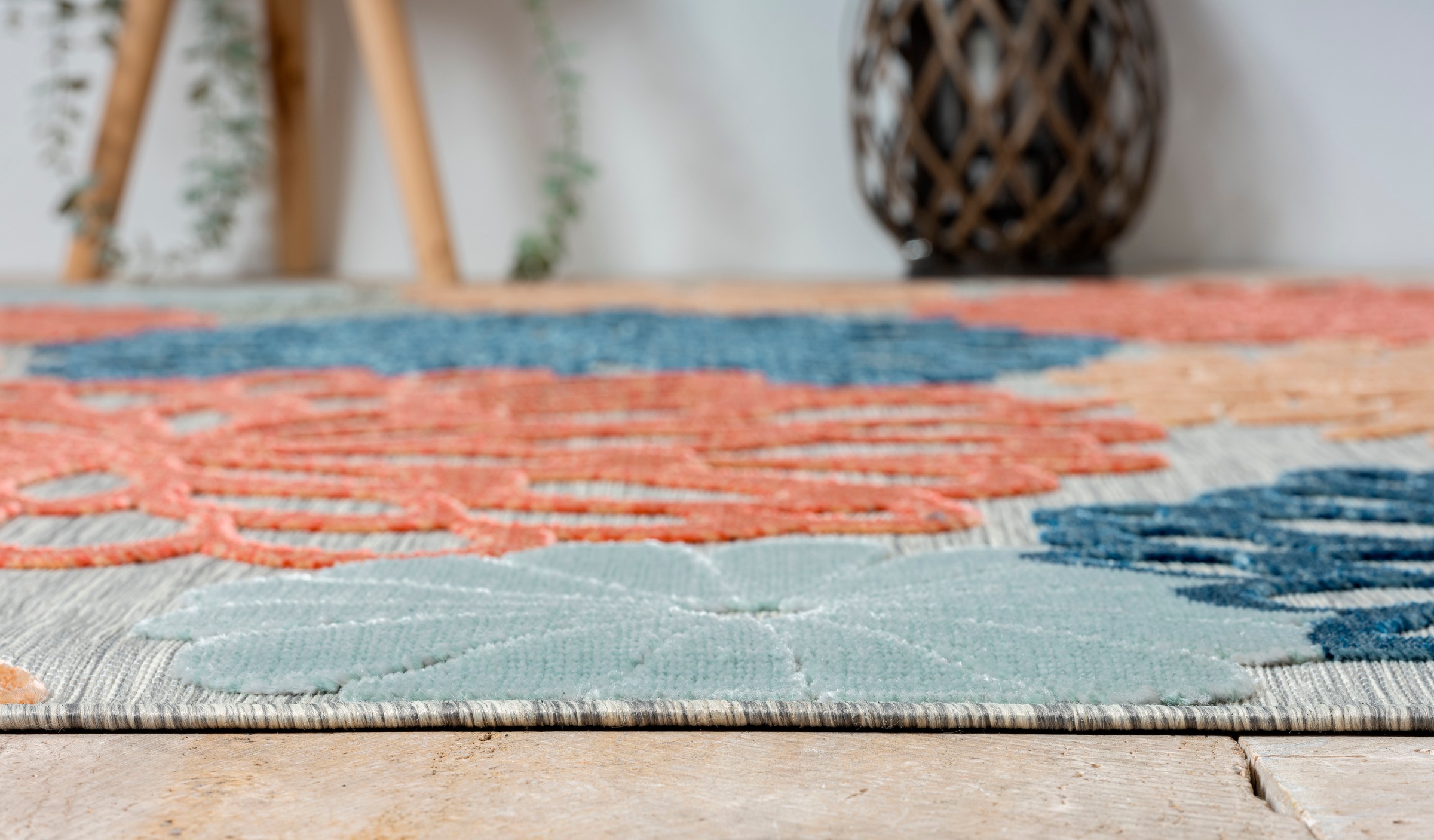 GOODproduct Tapis d'extérieur »Tamsin, LAGERRÄUMUNG« Rectangulaire 8 mm Höhe effet haut-bas, adapté intérieur et extérieur, terrasse & balcon