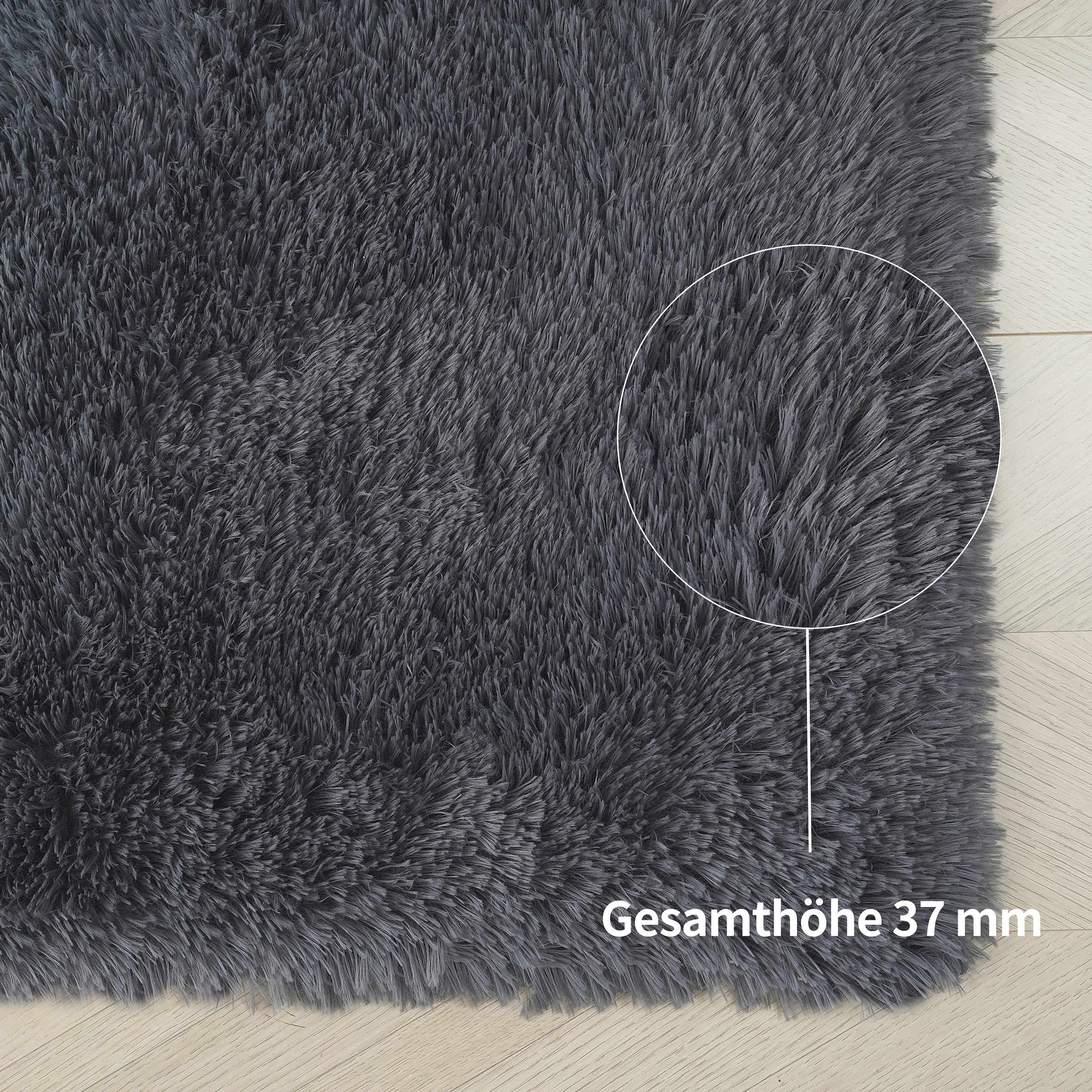 my home Hochflor-Teppich »Leava, besonders weich und kuschelig, leichter Glanz«, rechteckig, 37 mm Höhe, uni, Mikrofaser Teppiche, Plüsch, Wohnzimmer, Schlafzimmer, Esszimmer