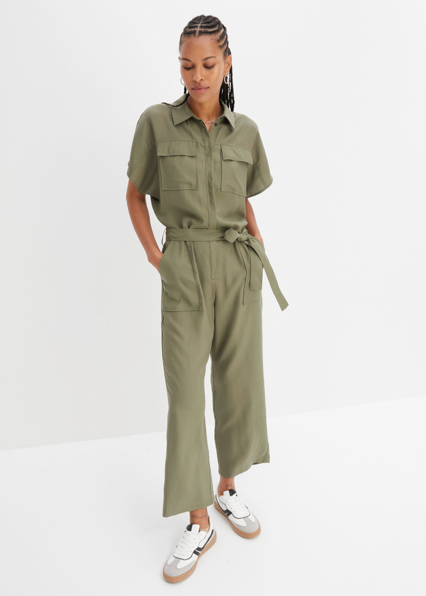 Image of bonprix Jumpsuit aus Lyocell, mit Hemdblusenkragen