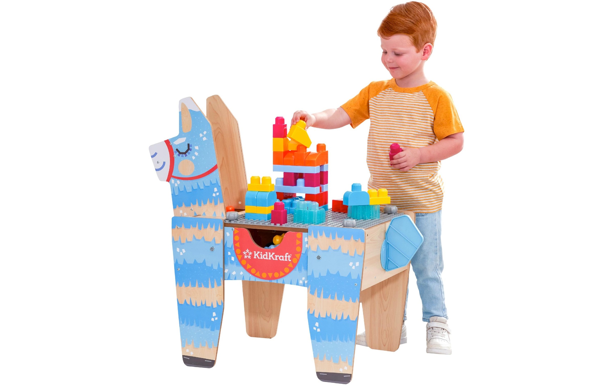 Spielbausteine »Kid Kraft Llama Pinata Bausteintisch«, (50 St.)