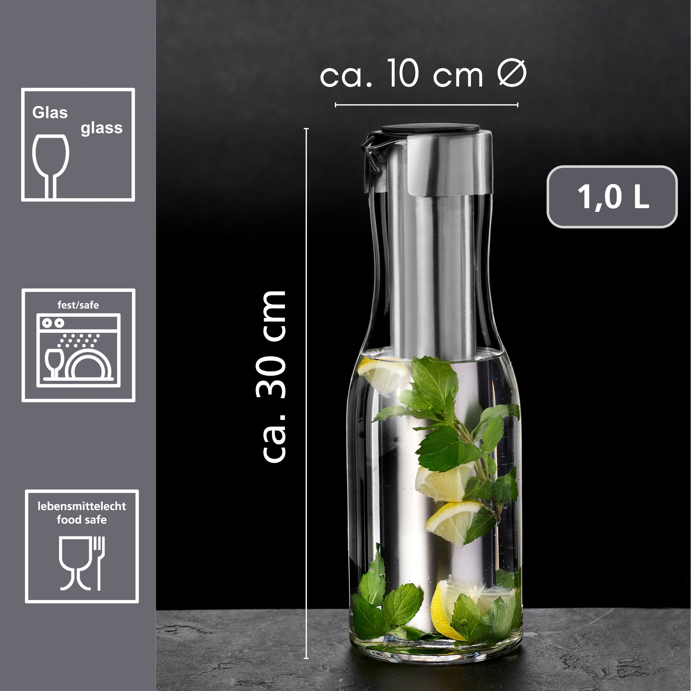 Ritzenhoff & Breker Carafe »Freeze« Kanne, 1,0 Liter mit herausnehmbaren Kühlstab