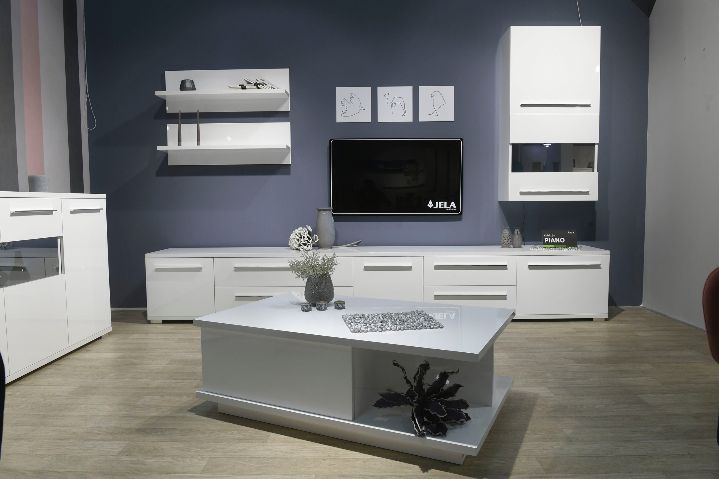 PLACES OF STYLE Table basse »Piano TV-Kommode in Breite 165 oder 180 cm mit Soft-Close-Funktion« Hochglanz UV-lackiert, Br 180 cm mit versch. Tür- und Schubkastenmasse