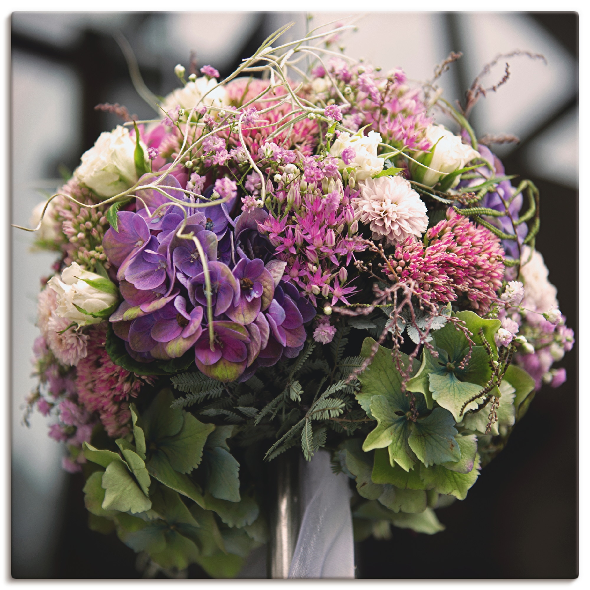 Image of Artland Leinwandbild "Blumenkugel" Blumen 1 Stk. tlg. auf Holzrahmen gespannt