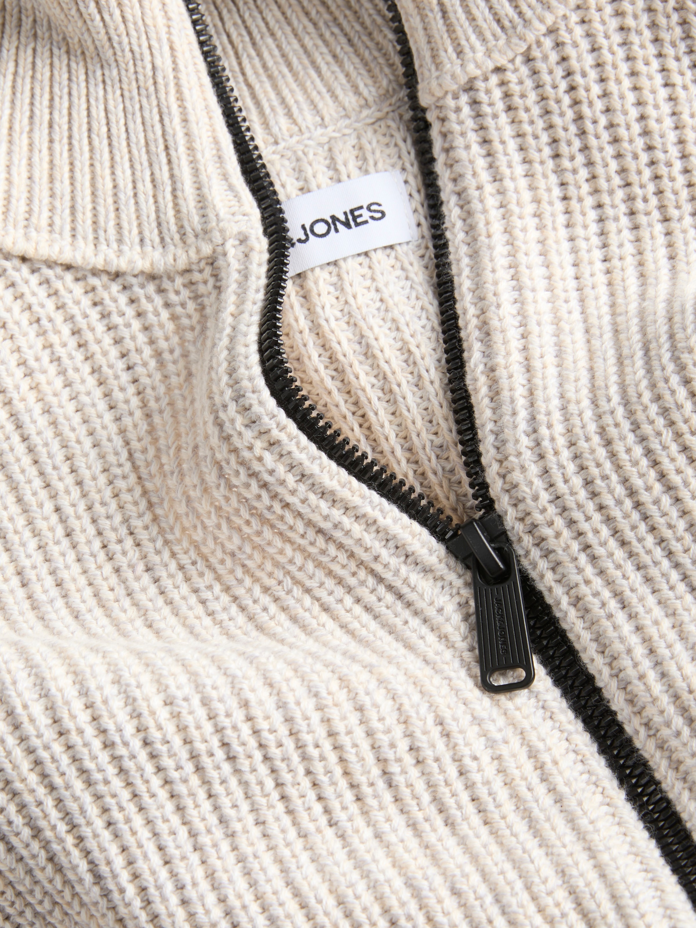 Jack & Jones Veste en tricot »JJCLEVELAND KNIT ZIP CARDIGAN« Coton, coupe régulière