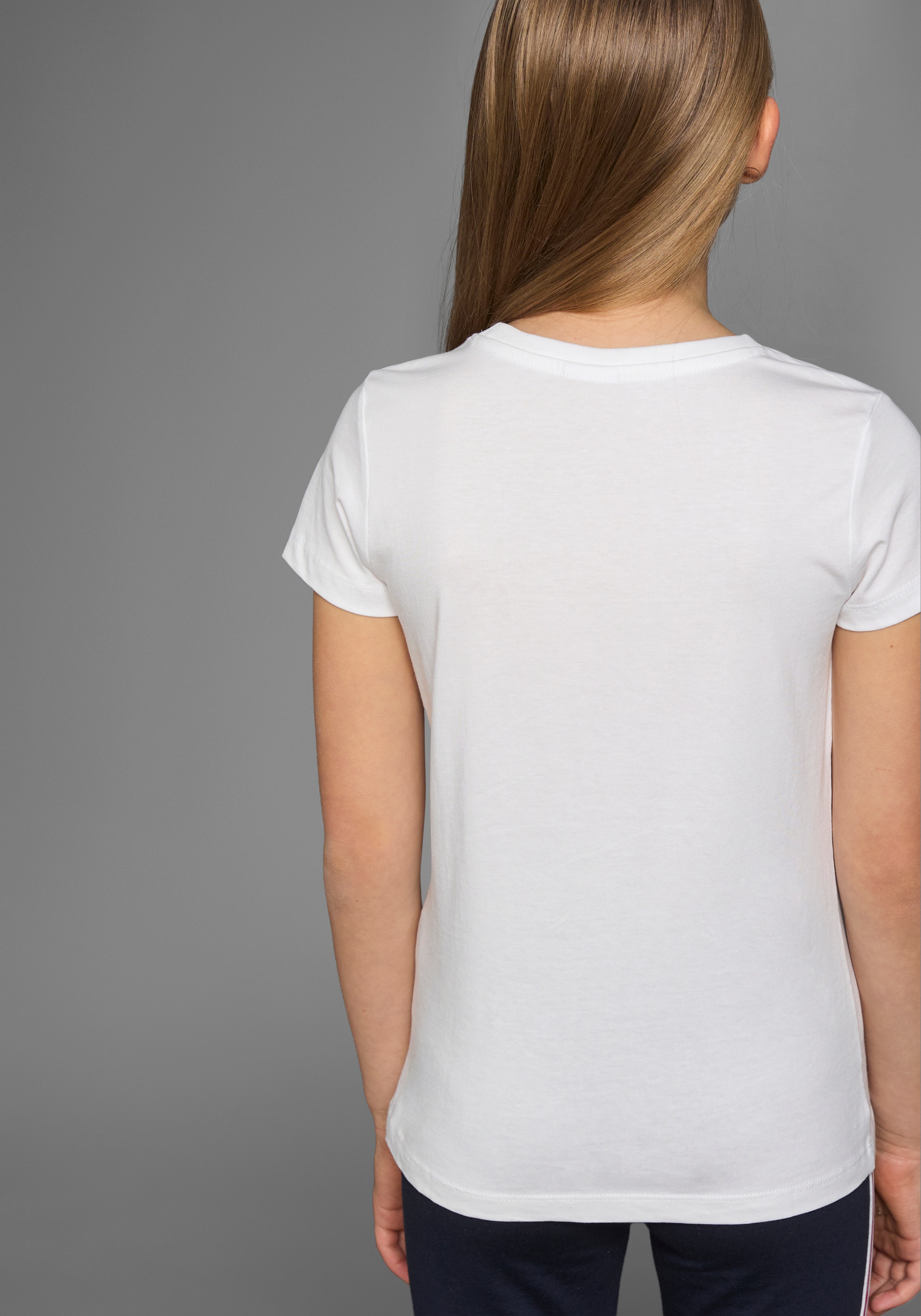 KangaROOS T-Shirt, Kurzarm, taillierter Schnitt, mit Glitzerdruck
