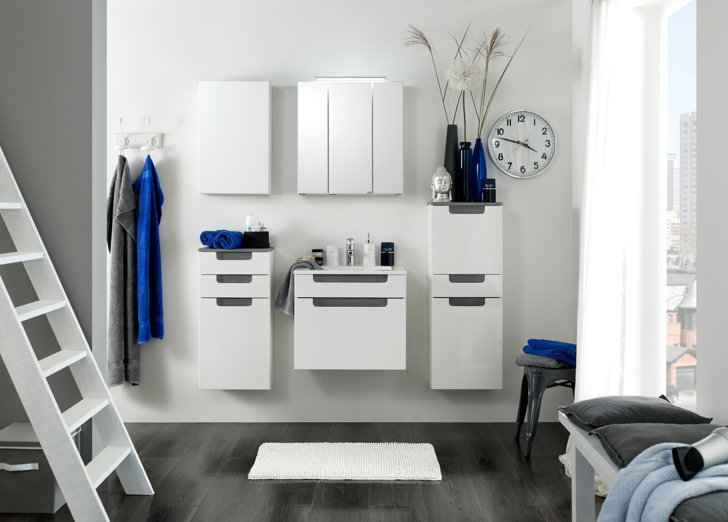 welltime Hochschrank »Siena«, Breite 40 cm, mit hochglänzenden Fronten in weiss