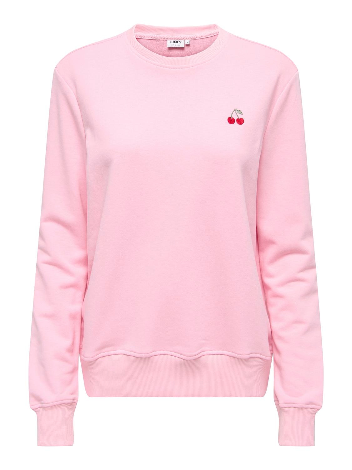 ONLY Sweat-shirt »ONLADELLE L/S O NECK UB CS SWT«, mélange de coton, regular fit, col rond
