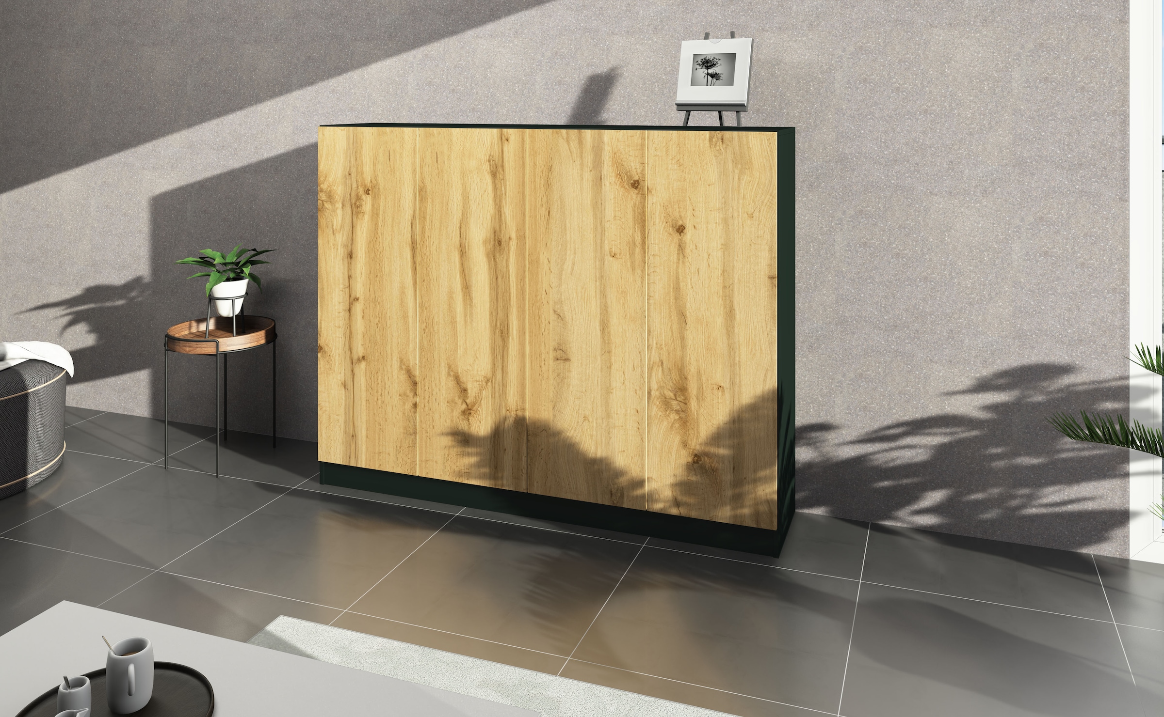 borchardt Möbel Armoire à chaussures »Vaasa, Schuhregal 4-türig mit 12 verstellbaren Fächern« Breite 152 cm