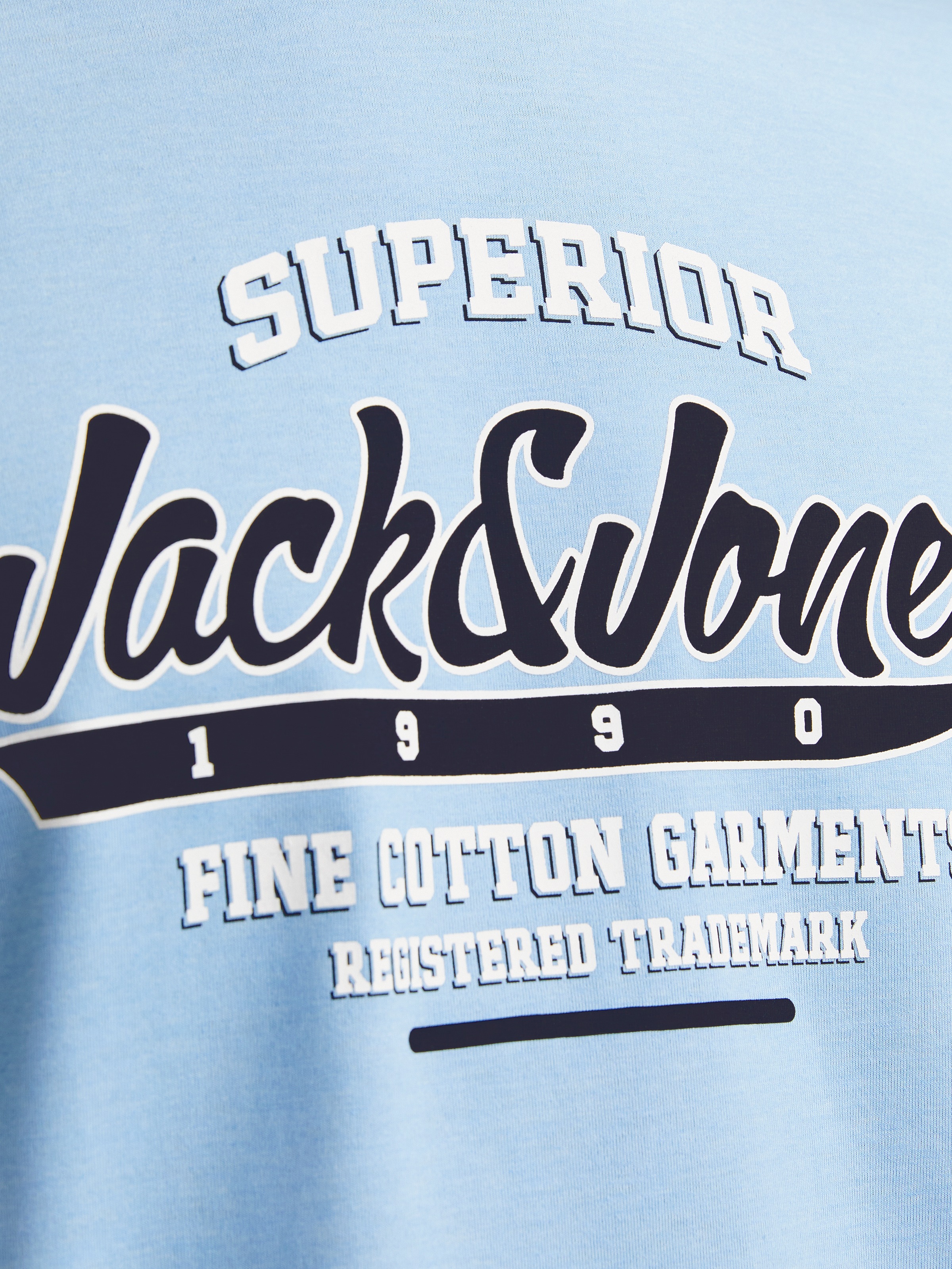 Jack & Jones Rundhalsshirt »JJELOGO TEE SS O-NECK 2 COL SS25 SN«, mit Logo Print