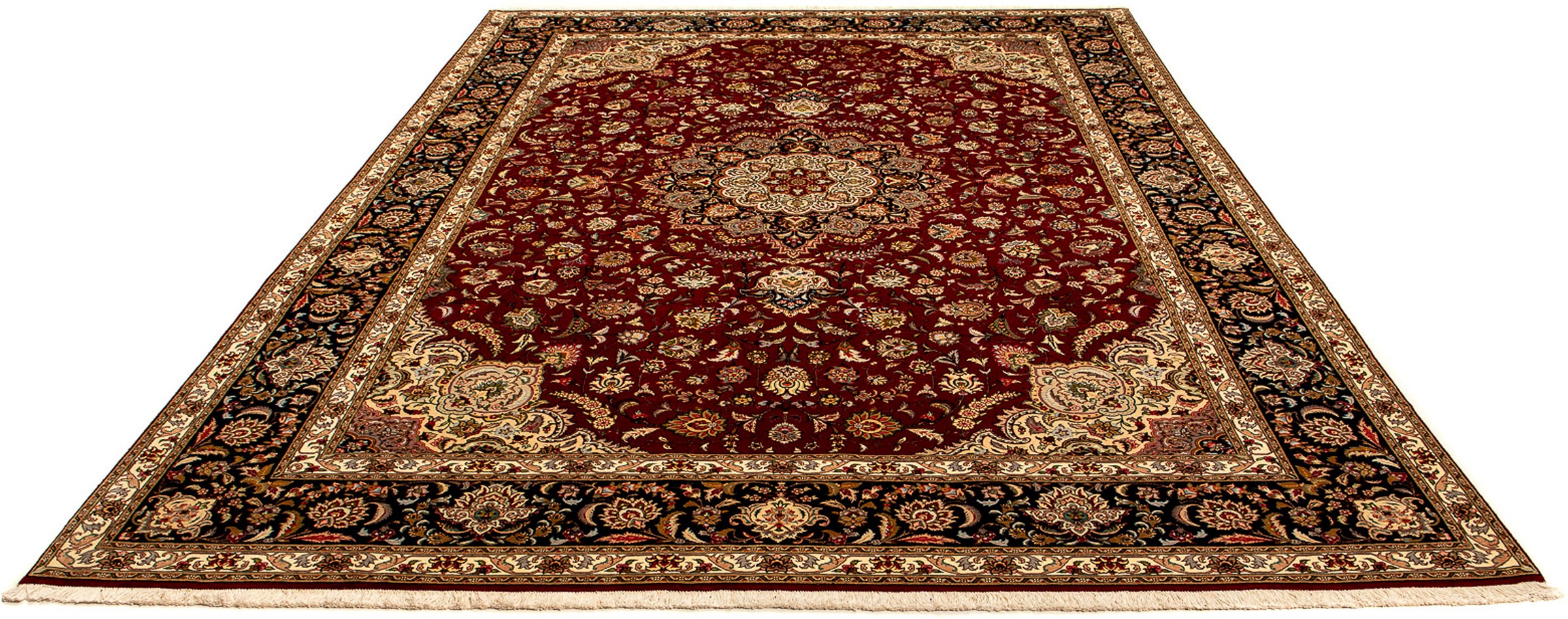 Image of morgenland Orientteppich »Perser - Täbriz - Royal - 353 x 254 cm - dunkelrot«, rechteckig, 7 mm Höhe, Wohnzimmer, Handgeknüpft, Einzelstück mit Zertifikat bei Ackermann Versand Schweiz