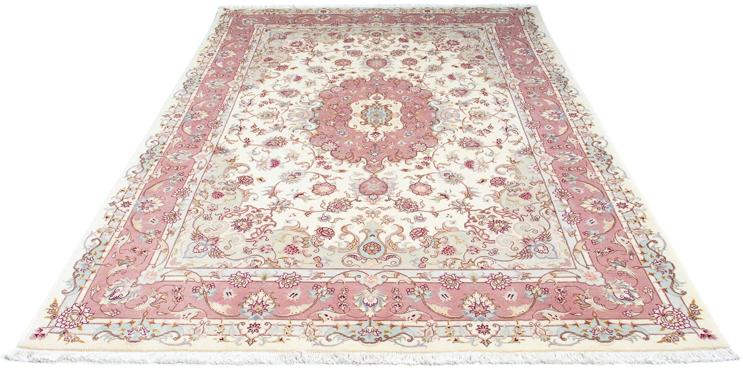 Image of morgenland Orientteppich »Perser - Täbriz - Royal - 248 x 165 cm - beige«, rechteckig, 7 mm Höhe, Wohnzimmer, Handgeknüpft, Einzelstück mit Zertifikat bei Ackermann Versand Schweiz
