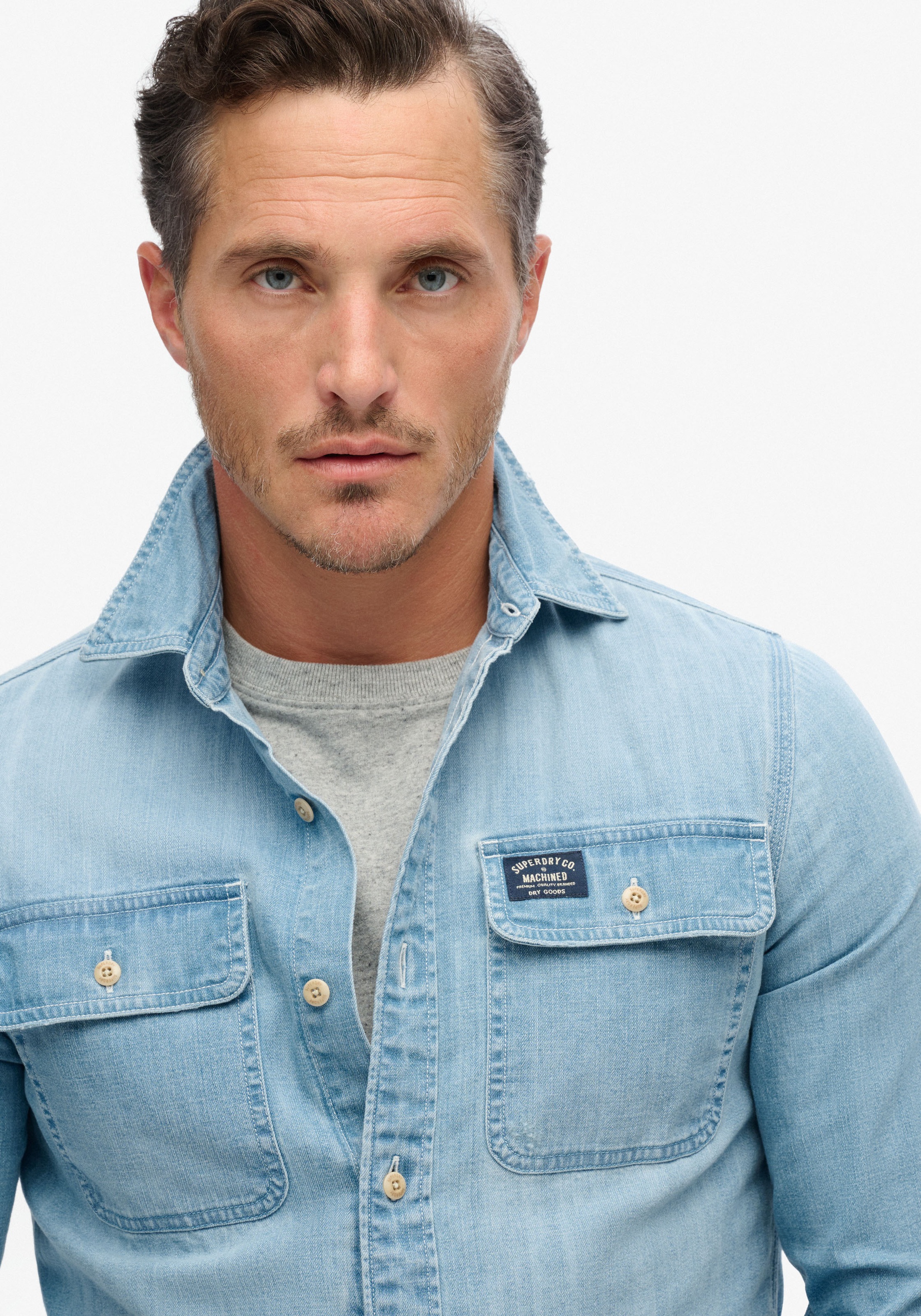 Superdry Langarmhemd »EMBROIDERED WORKWEAR SHIRT«
