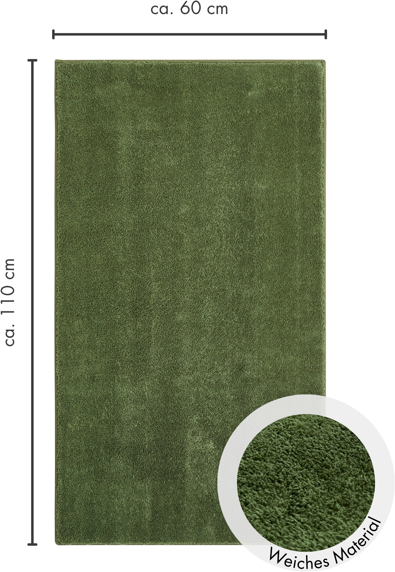 Andiamo Tapis »Arezzo« Rectangulaire 16 mm Höhe Uni Farben, weicher Flor, waschbar, ideal im Wohnzimmer & Schlafzimmer