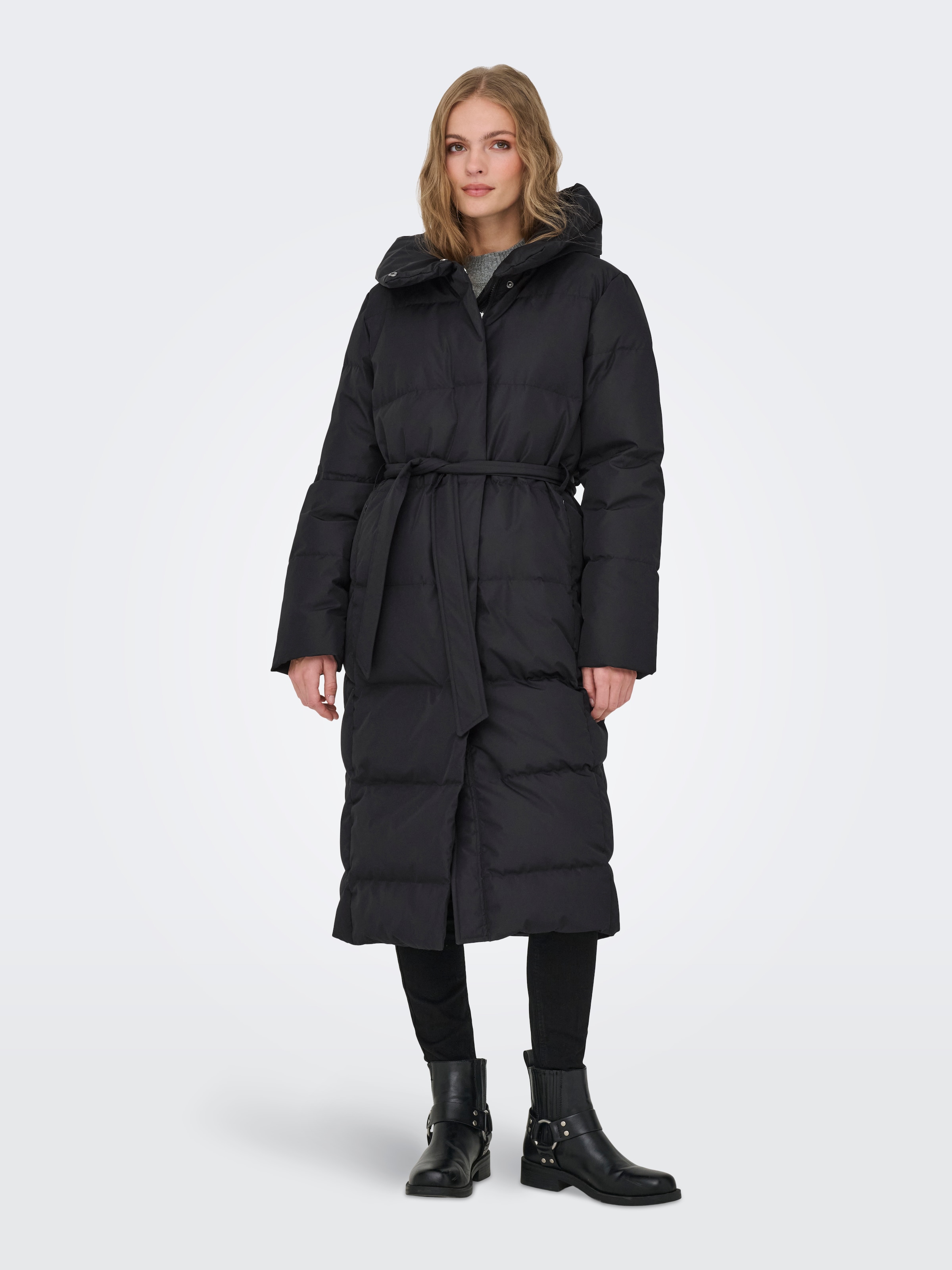 Image of ONLY Steppmantel "ONLDAGMAR PUFFER BELT DOWN COAT OTW" Kunstfaser, leicht und warm gefüttert