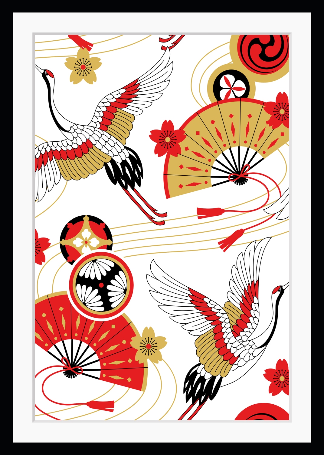 Image of queence Bild "Karin" China Kunst Vogelbilder Vögel historische Ereignisse HD Premium Poster-Druck inkl. Holzrahmen