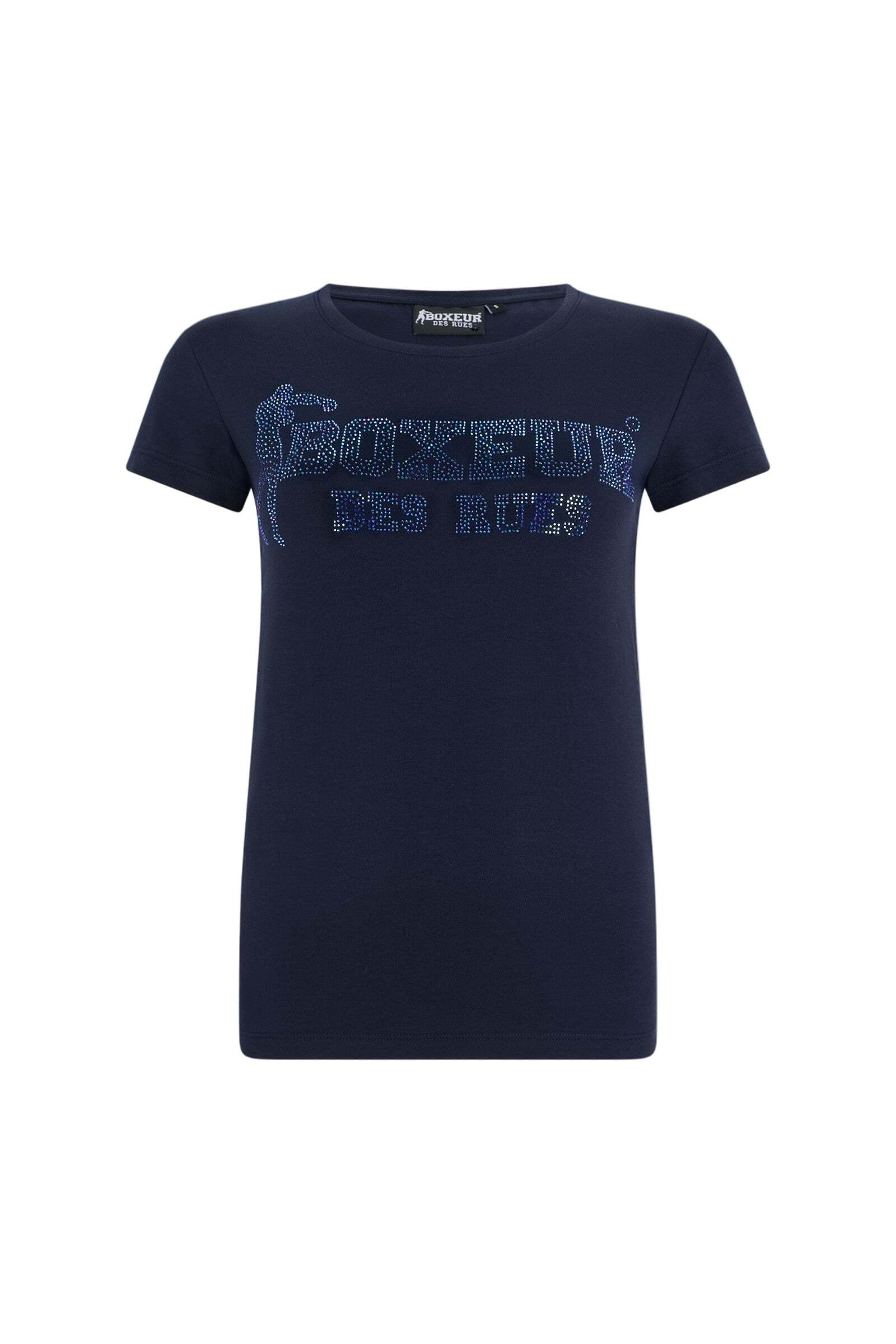 Image of BOXEUR DES RUES T-Shirt "BOXEUR DES RUES T-Shirt Rhiestone Logo T-Shirt"
