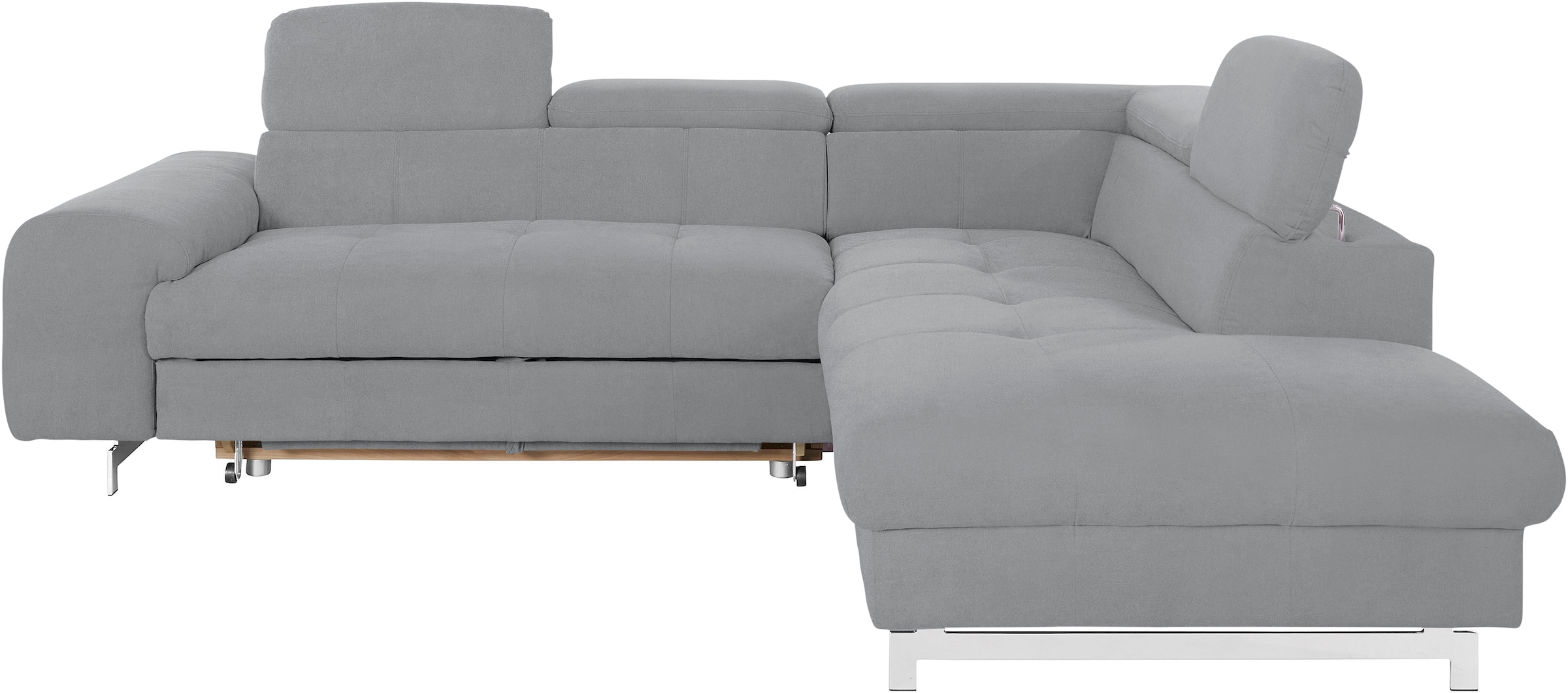 COTTA Ecksofa »Chef L-Form«, mit Kopfteilverstellung, edle Metallkufen, wahlweise mit Bettfunktion