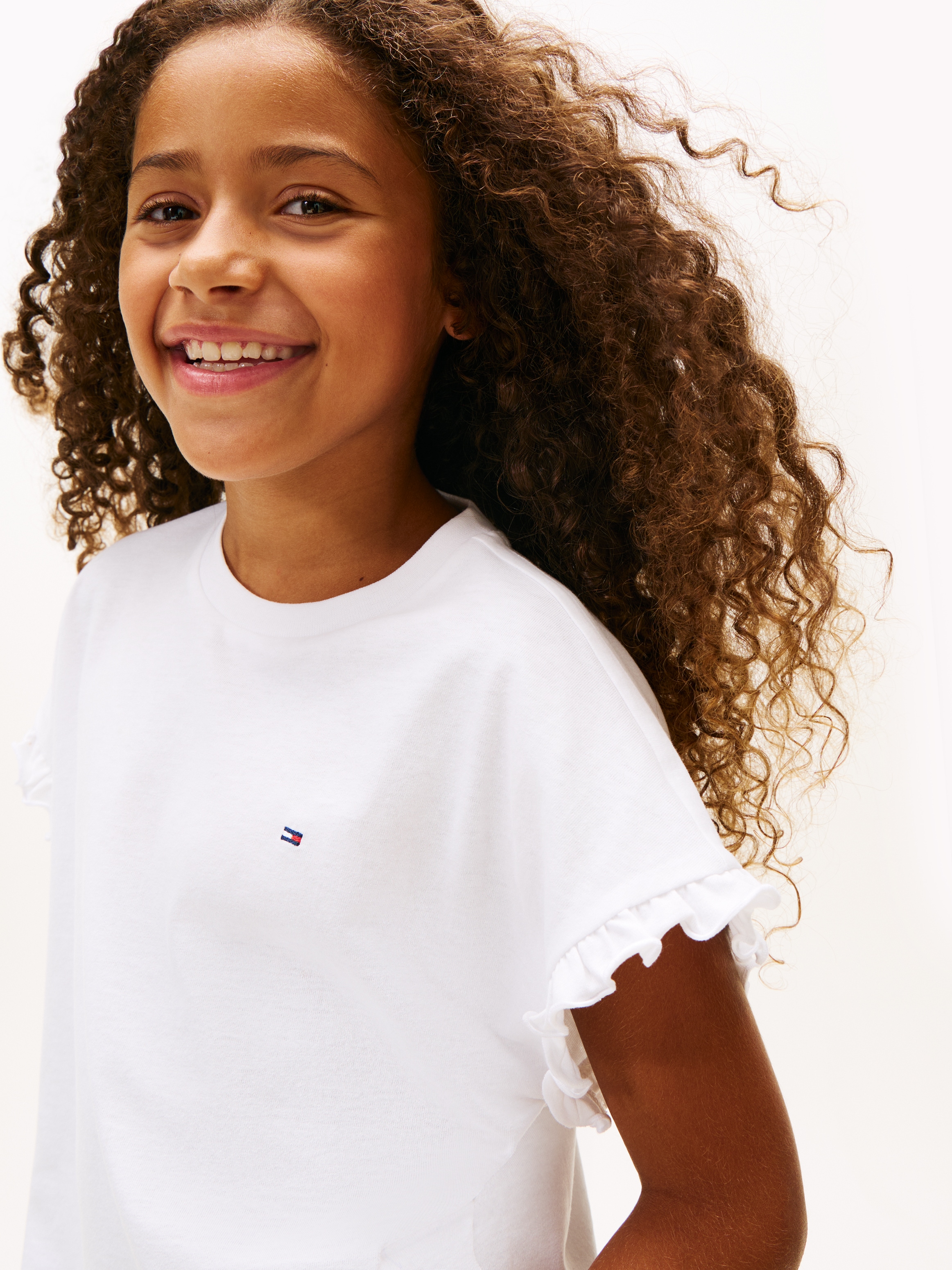 Tommy Hilfiger T-shirt »ESSENTIAL TOP SHORT SLEEVE« Kinder bis 16 Jahre, mit Rüschen, relaxed fit