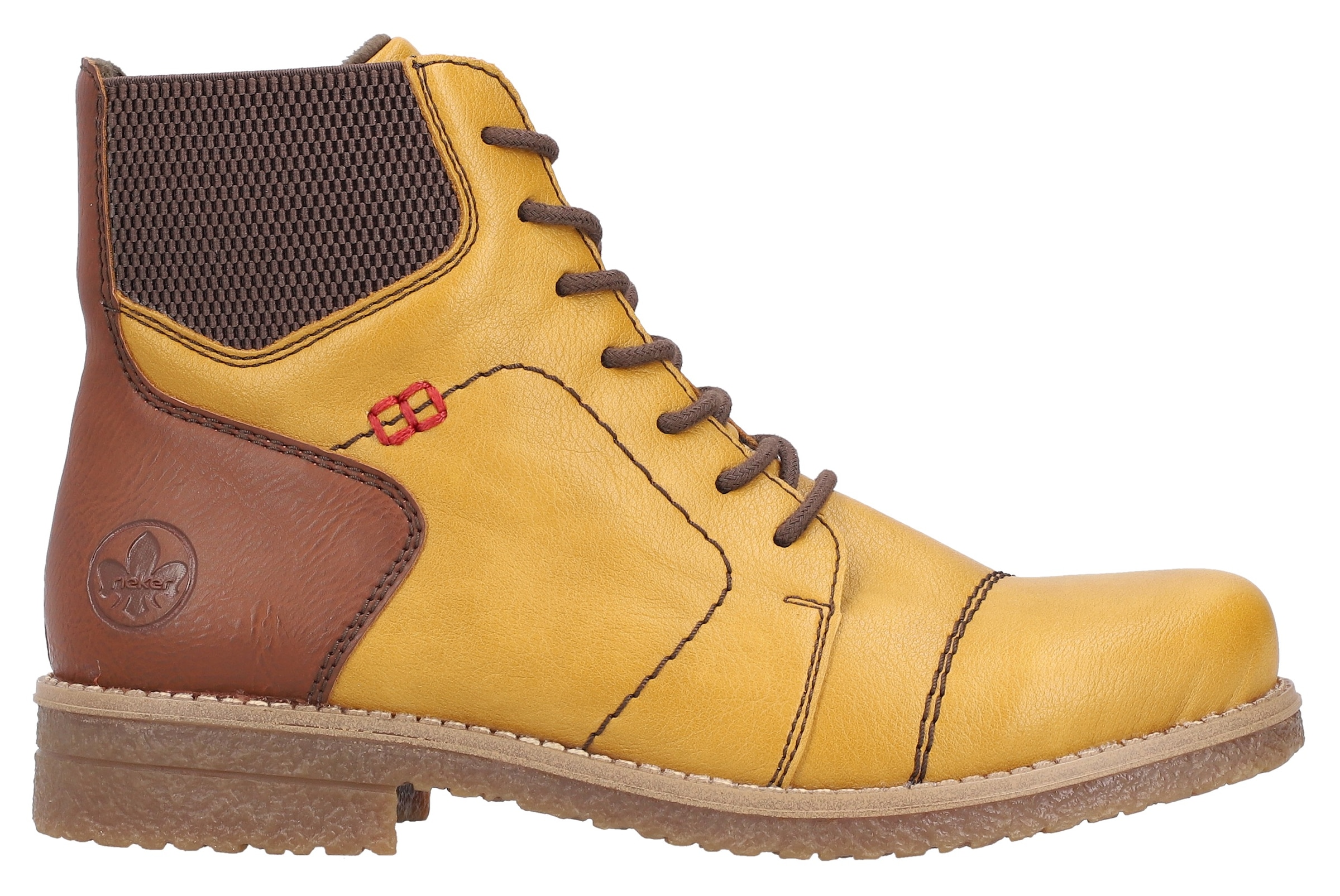 Rieker Schnürstiefelette  Schnürboots, Herbststiefelette, Blockabsatz, mit weicher Innensohle