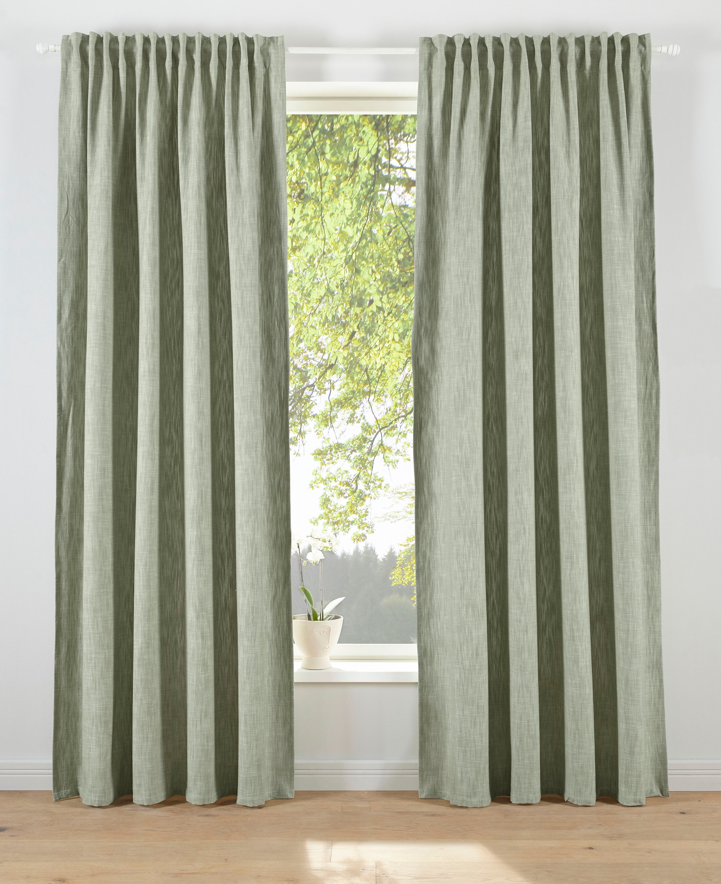 Image of elbgestoeber Vorhang »Elbgarn«, (1 St.), blickdicht in Leinen Optik, Bio Baumwolle, monochrom, basic, bis 3 m Länge bei Ackermann Versand Schweiz