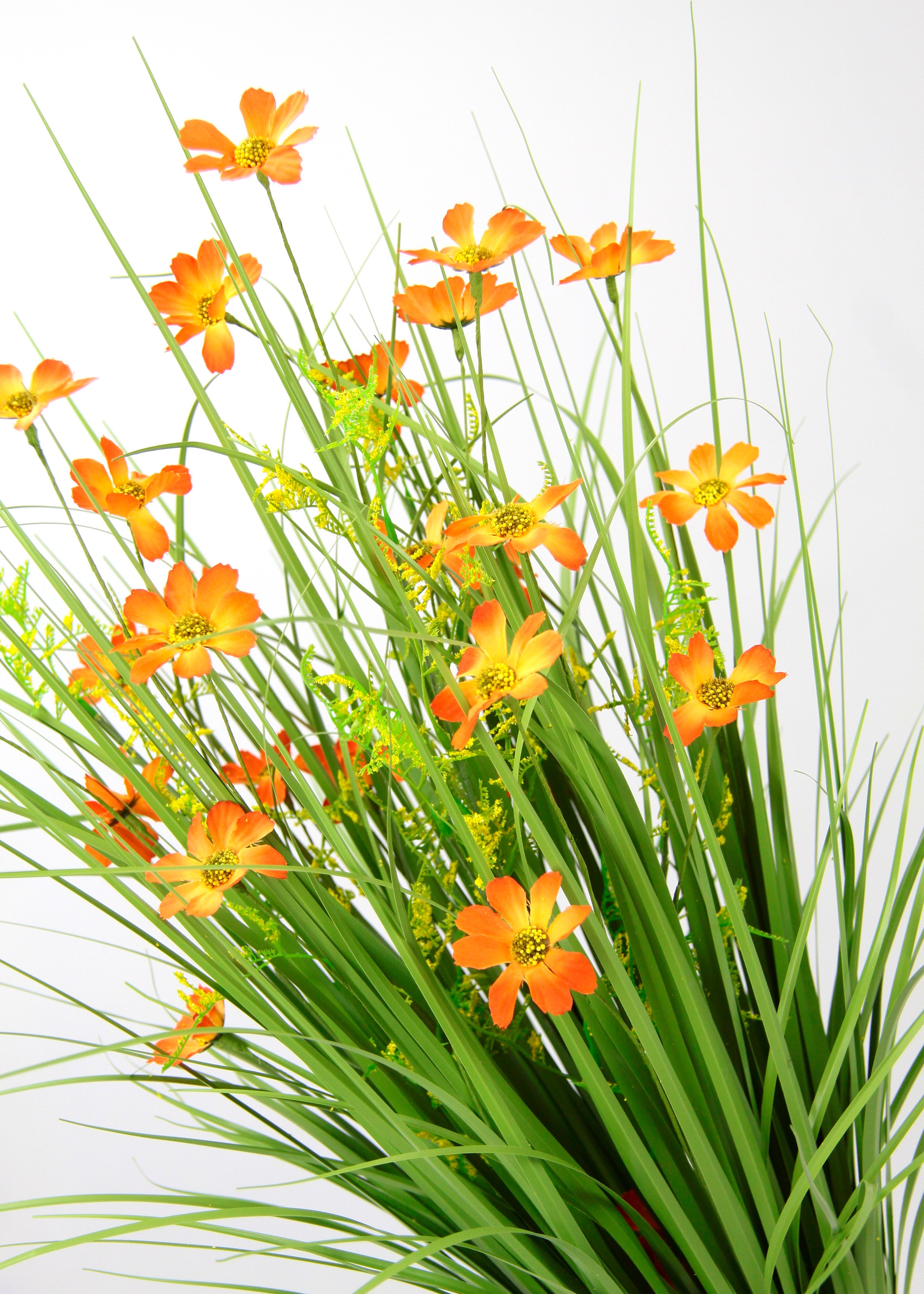 I.GE.A. Kunstgras »Mit Cosmeablüten«, Grasbusch, künstlich, Dekogras
