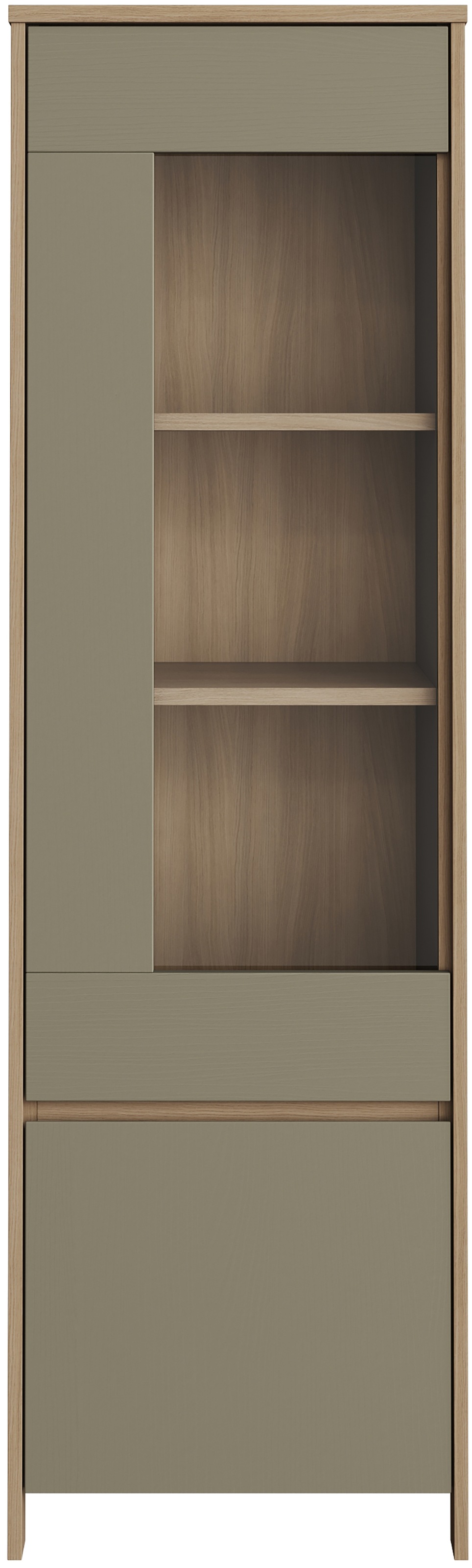 Home affaire Vitrine »Stranda, Hochschrank im Scandi-Style, moderne Glasvitrine« Rahmenoptik, ausreichend Stauraum, vielseitig einsetzbar, 58 cm breit