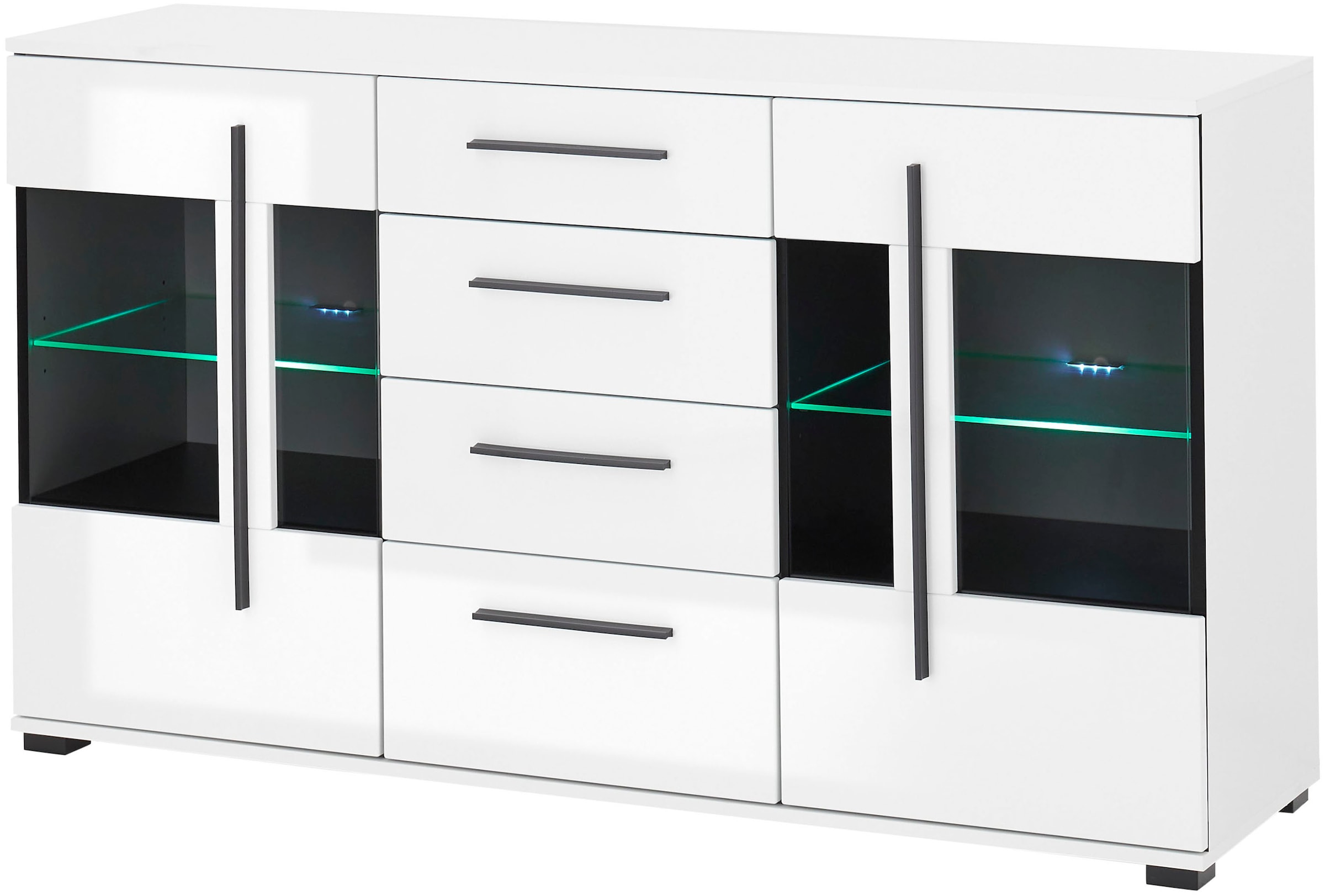 INOSIGN Sideboard »Cantara, moderner Schrank, Kommode in Eiche Evoke oder weiss«, schwarze Stangengriffe, ausreichend Stauraum, vielseitig einsetzbar