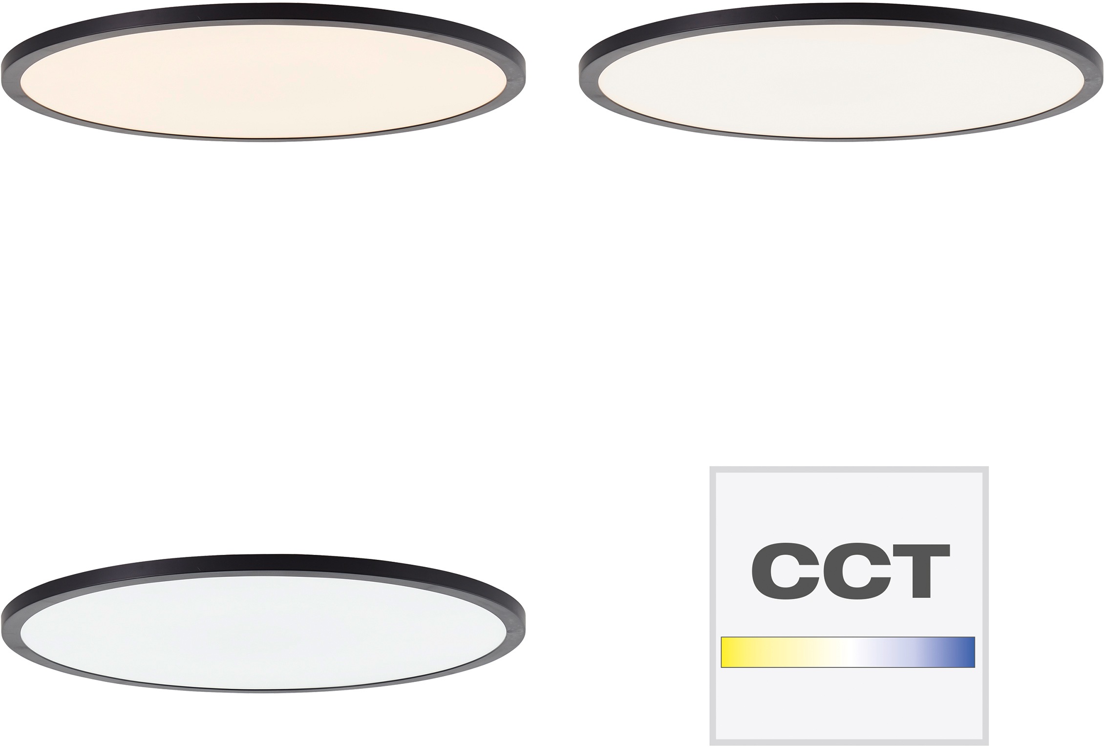 Brilliant LED Panel »Tuco« LED-Modul 1 Ø 50cm, dimmbar, CCT, 3900 lm, Fernbedienung, Kunststoff, schwarz/weiss