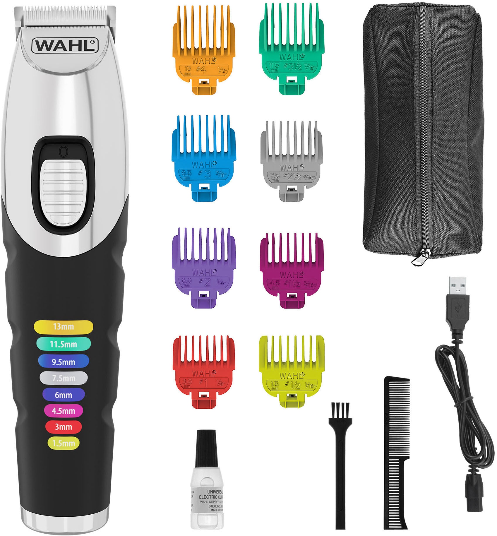 Image of Wahl Bartschneider "Color Trim" 9 Aufsätze Farbcodierte Aufsteckkämme, Lithium-Ionen-Technologie, USB Aufladung