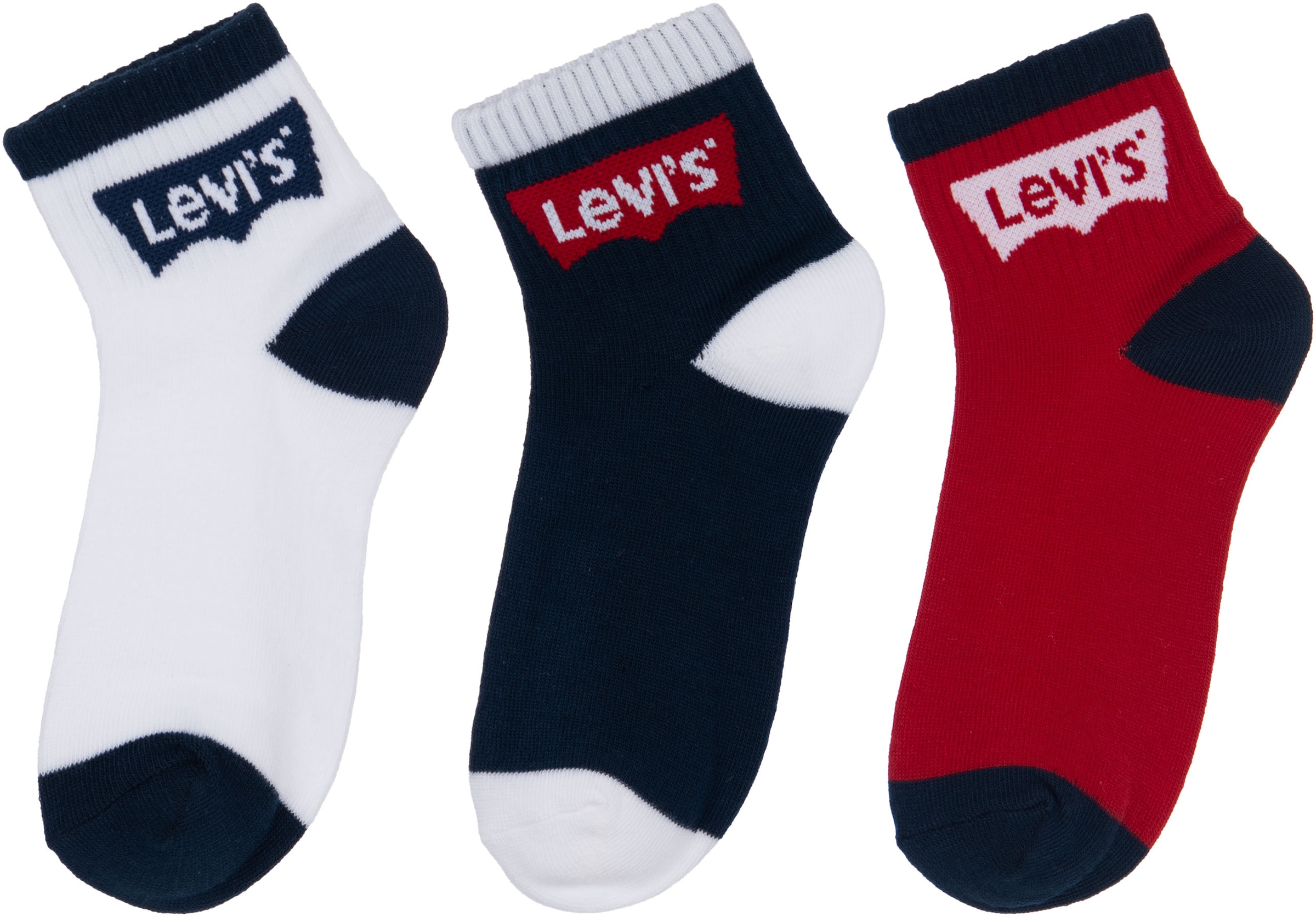 Image of Levis Kids Socken "BATWING MID CUT3PK" Packung, 3 Stk. tlg. im 3er-Pack