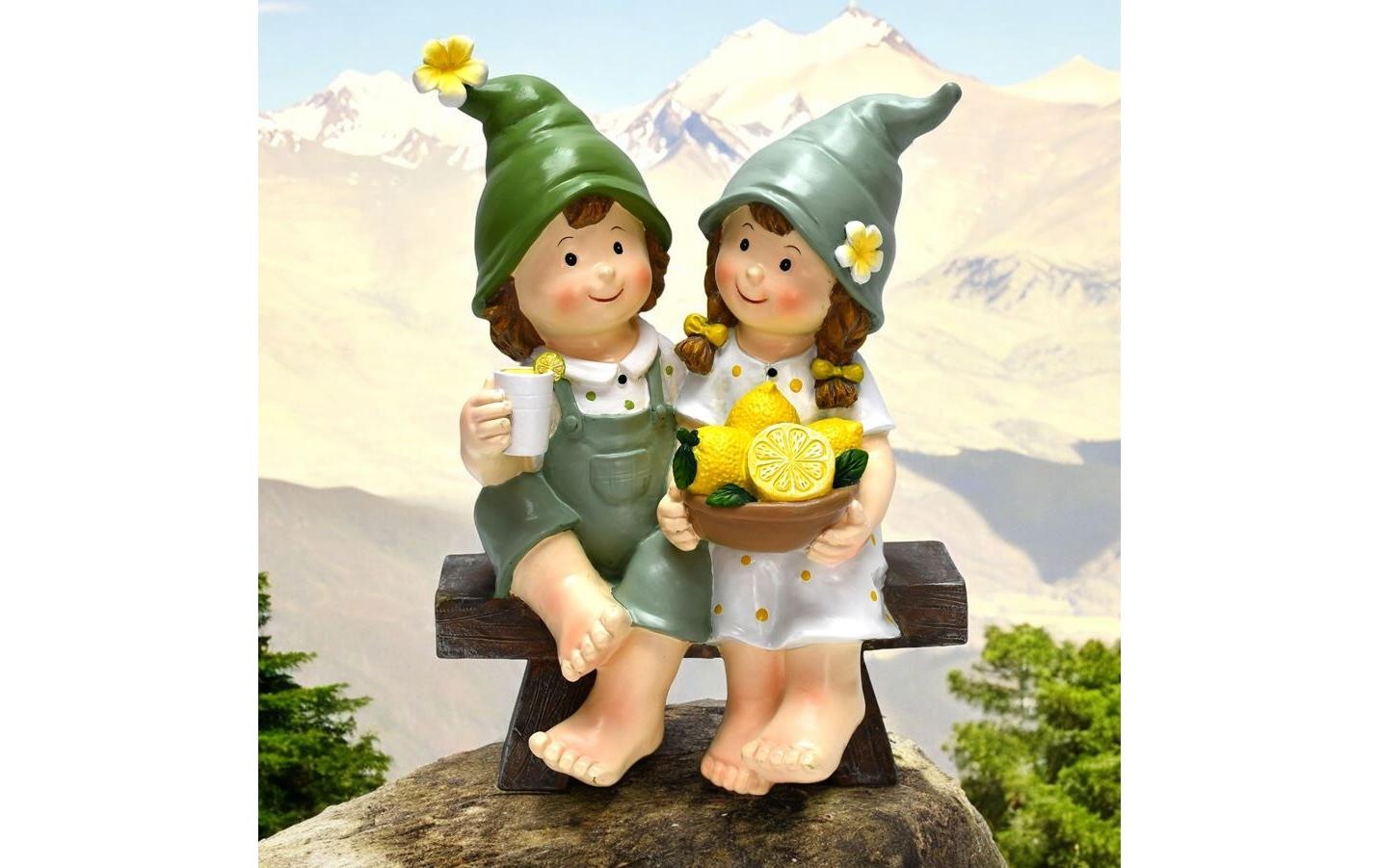Gartenfigur »Dameco Kinder auf Bank sitzend«
