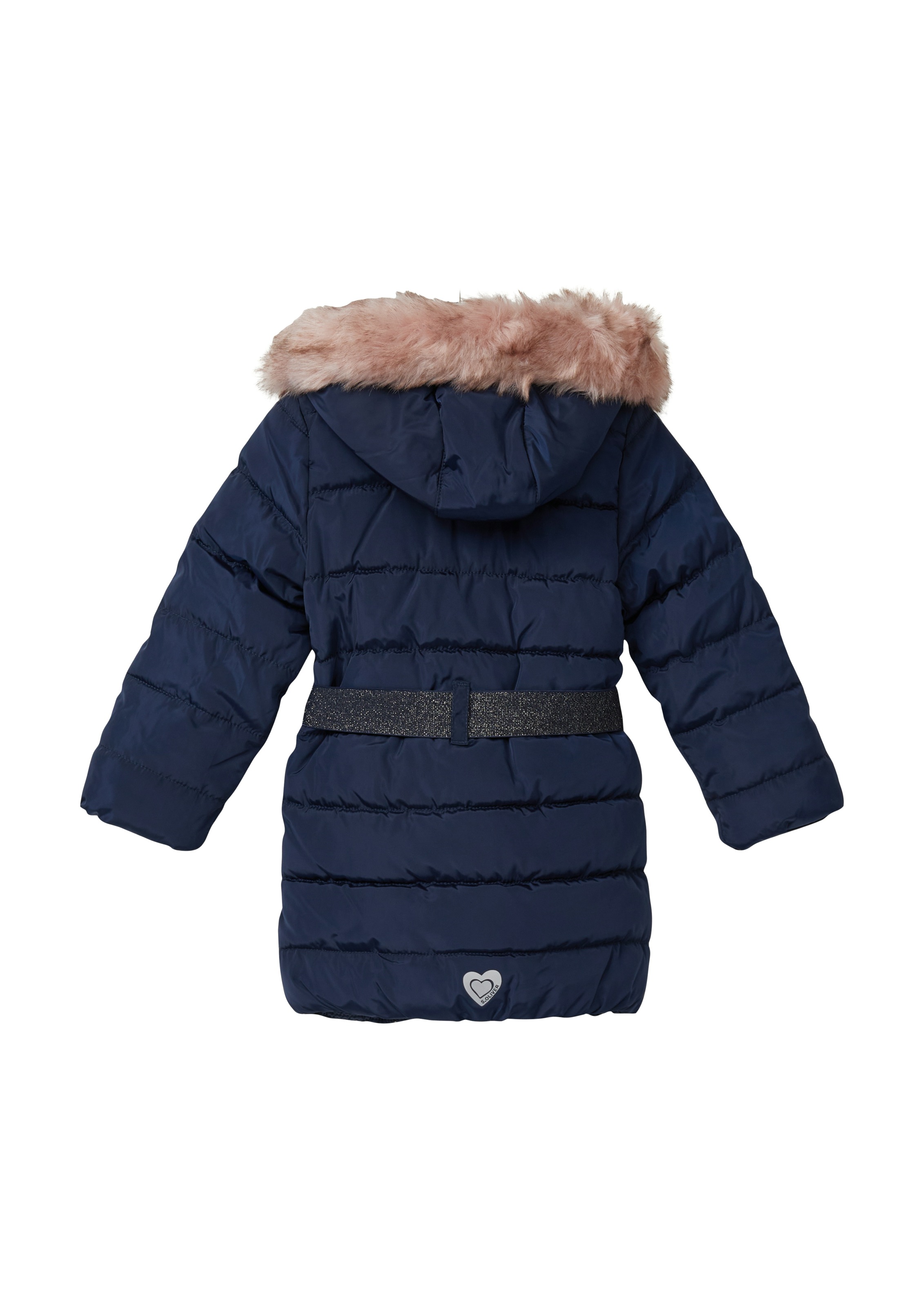 s.Oliver Junior Steppjacke, mit Kapuze, mit Glitzergürtel und abnehmbarer Kapuze