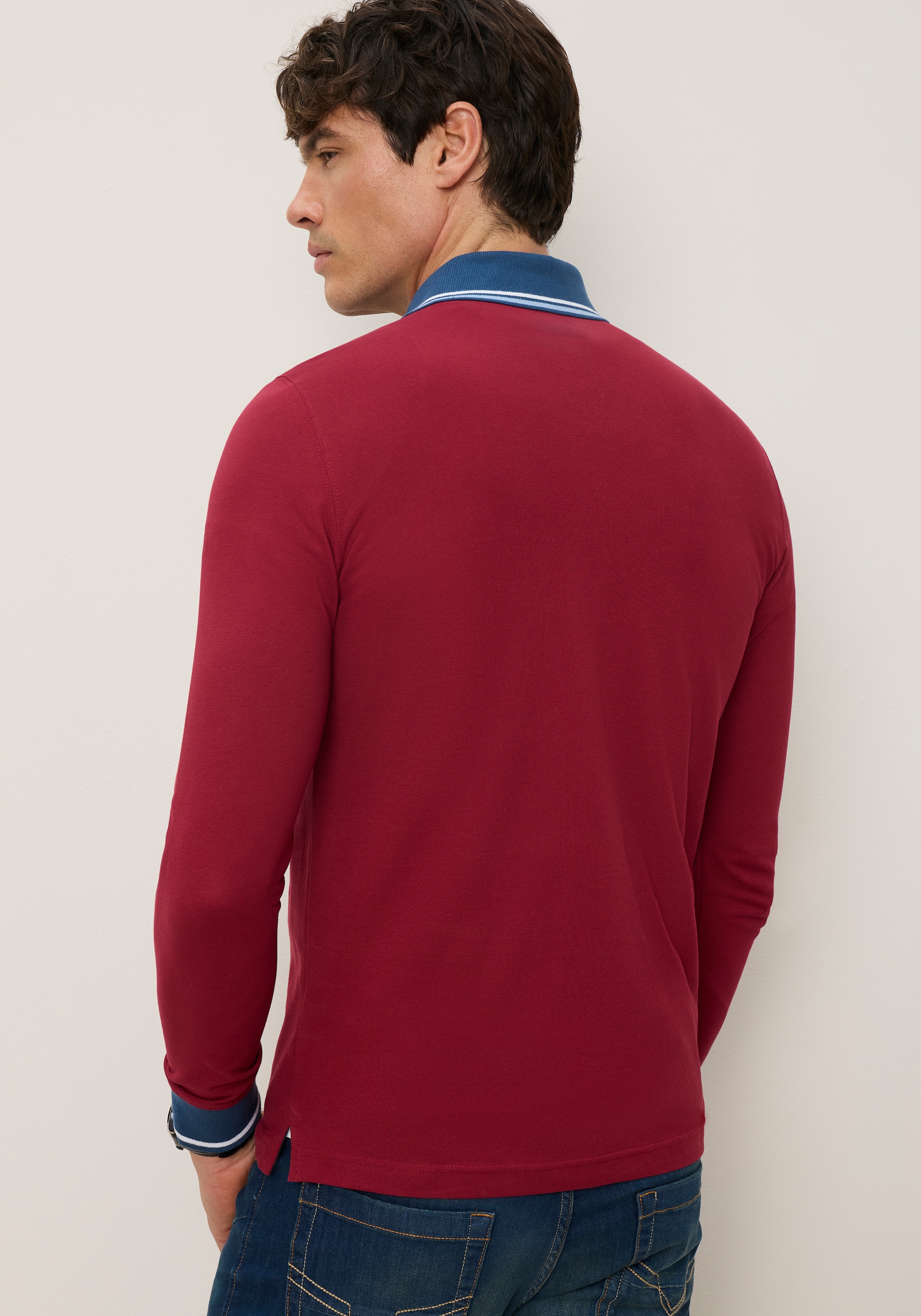 Man's World Poloshirt normale Passform, mit Langarm, klassischer Casual-Look