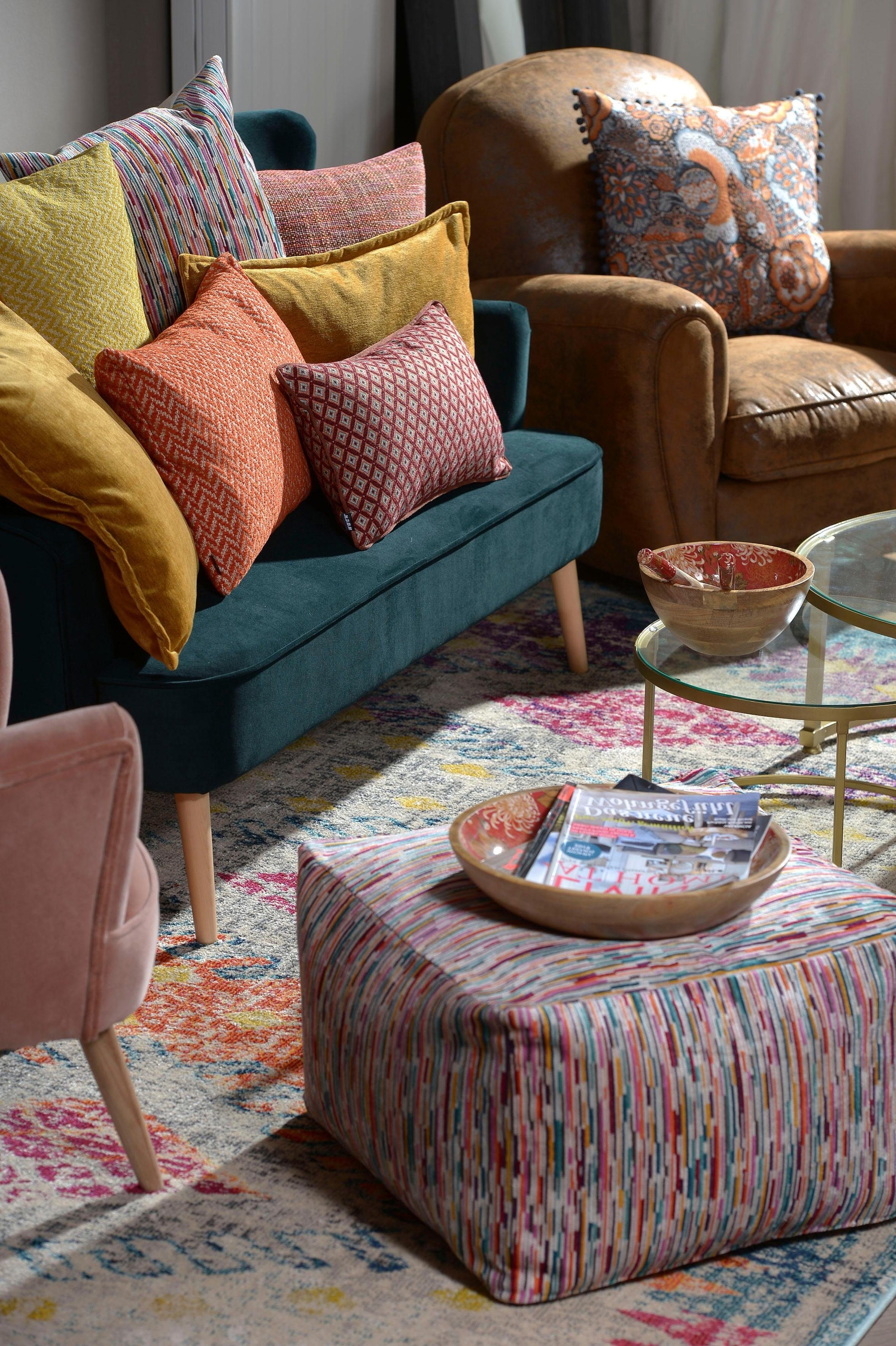 H.O.C.K. Dekokissen »Refosco« mit feinem Karomuster, Kissenhülle mit Füllung, 1 Stück