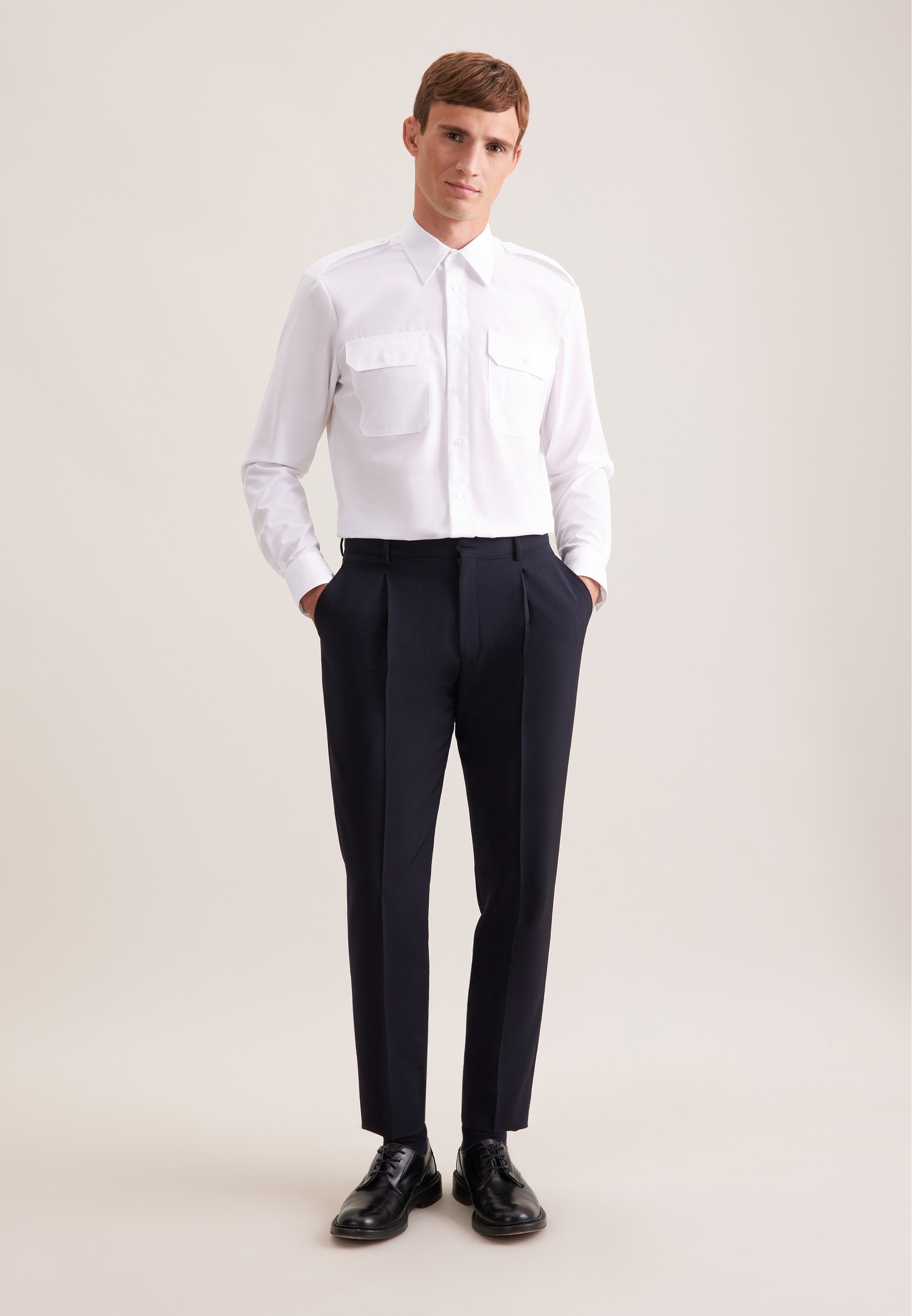 seidensticker Chemise de pilote »Pilotenhemd« Regular 1/1 Kentkragen Uni