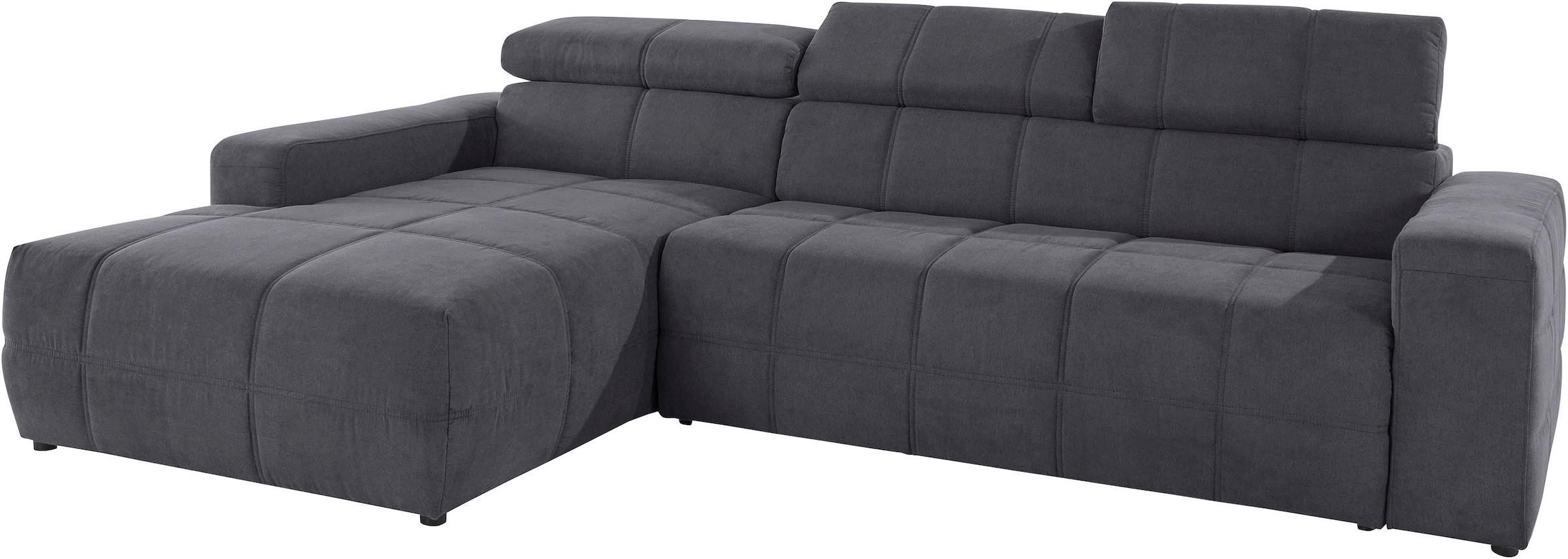 DOMO collection Ecksofa »Brandon grosse Ausführung B/T/H: 289/177/80 cm, auch in Leder und Cord«, mit Kopfteilverstellung, wahlweise Sitztiefenverstellung, L-Form