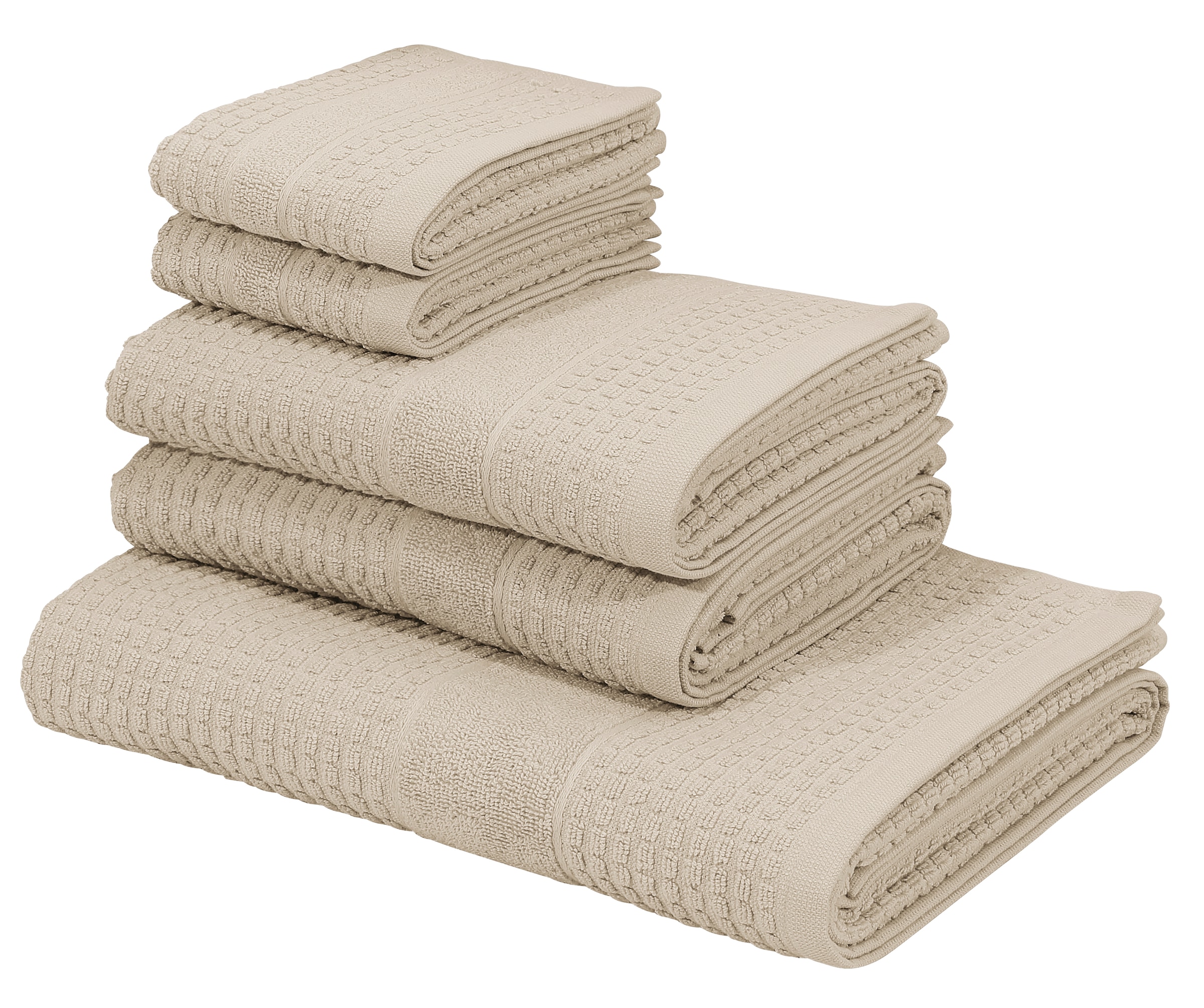 Image of KangaROOS Handtuch Set "Summer, Duschtuch, Handtuch, Gästeücher" Set Frottier einfarbiges Handtuch-Set aus 100% Baumwolle, Hoch-Tief-Effekt