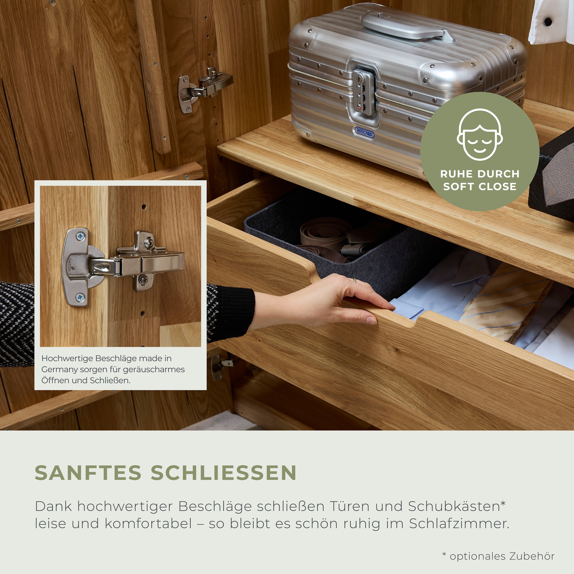 Home affaire Armoires à vêtements »Azelie, aus Wildeiche« Massivholz-Kleiderschrank, im 50 cm Raster planbar