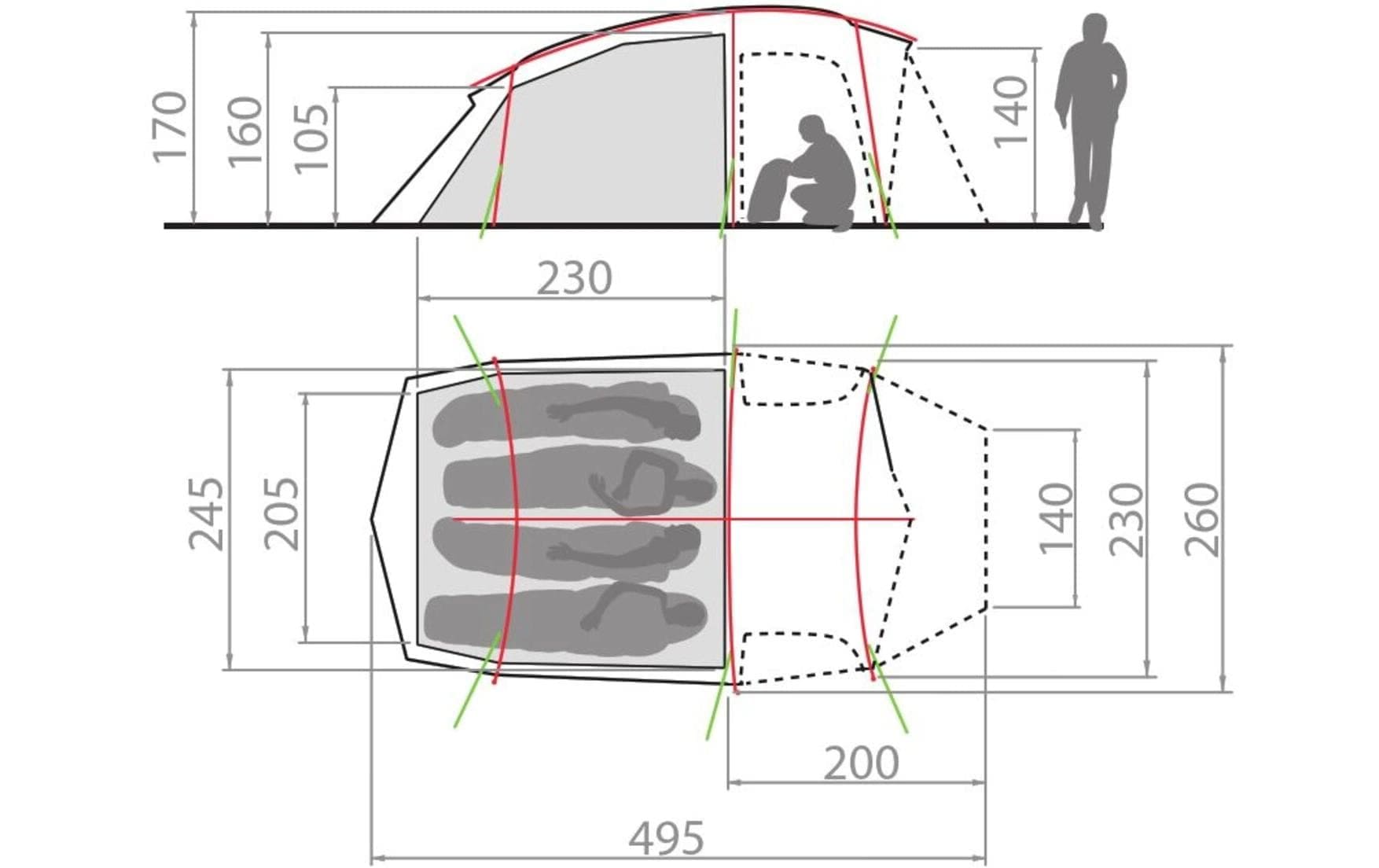 VAUDE Kuppelzelt »Allround Taurus XT 4P« 4 Personen